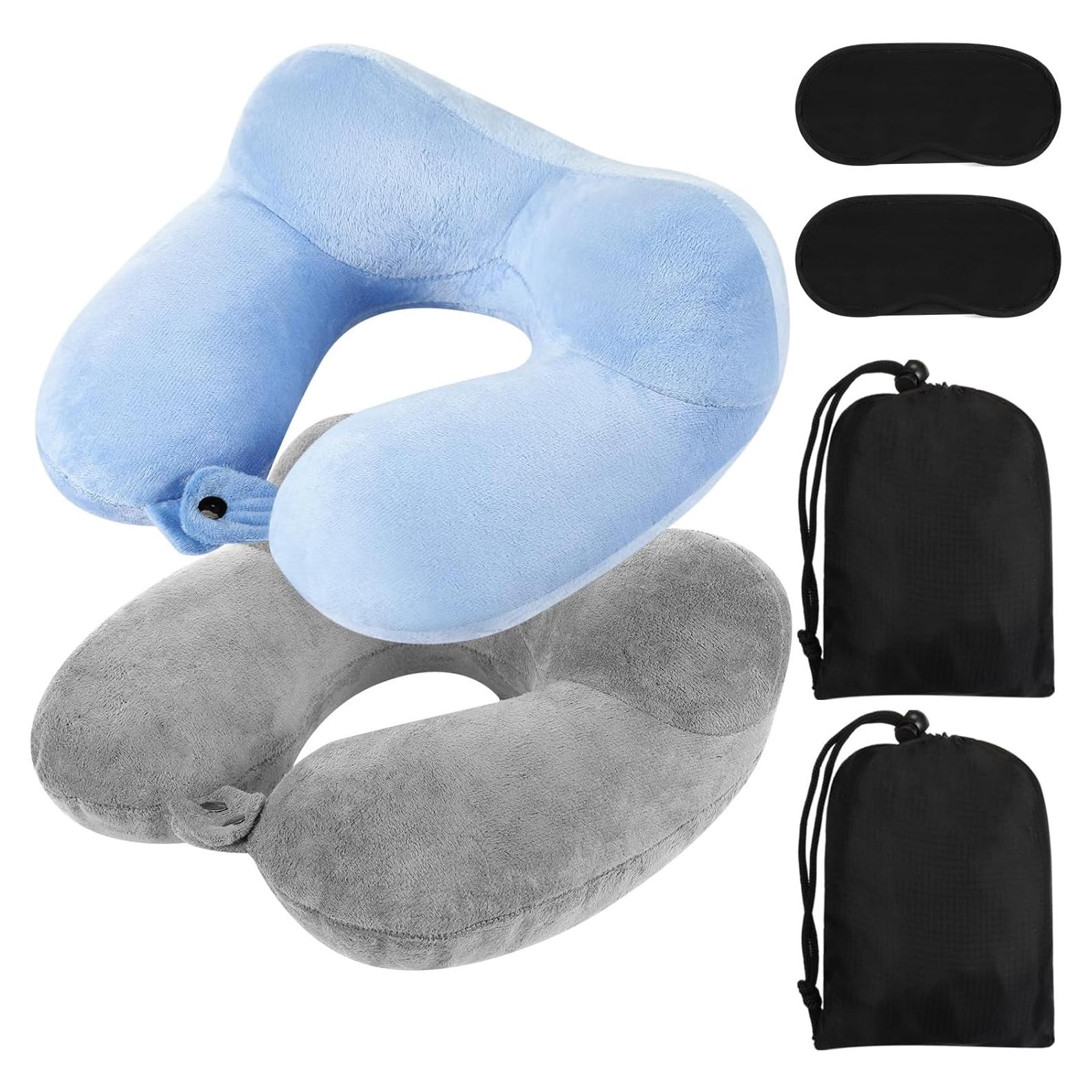 Almohadas Inflables de Viaje Sintuff 2 Piezas Terciopelo