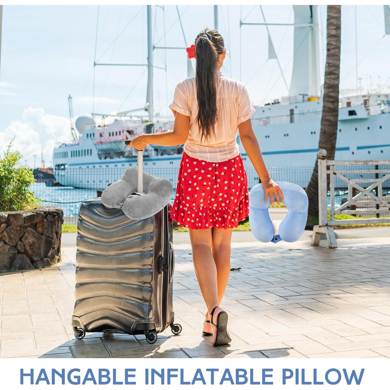 Almohadas Inflables de Viaje Sintuff 2 Piezas Terciopelo