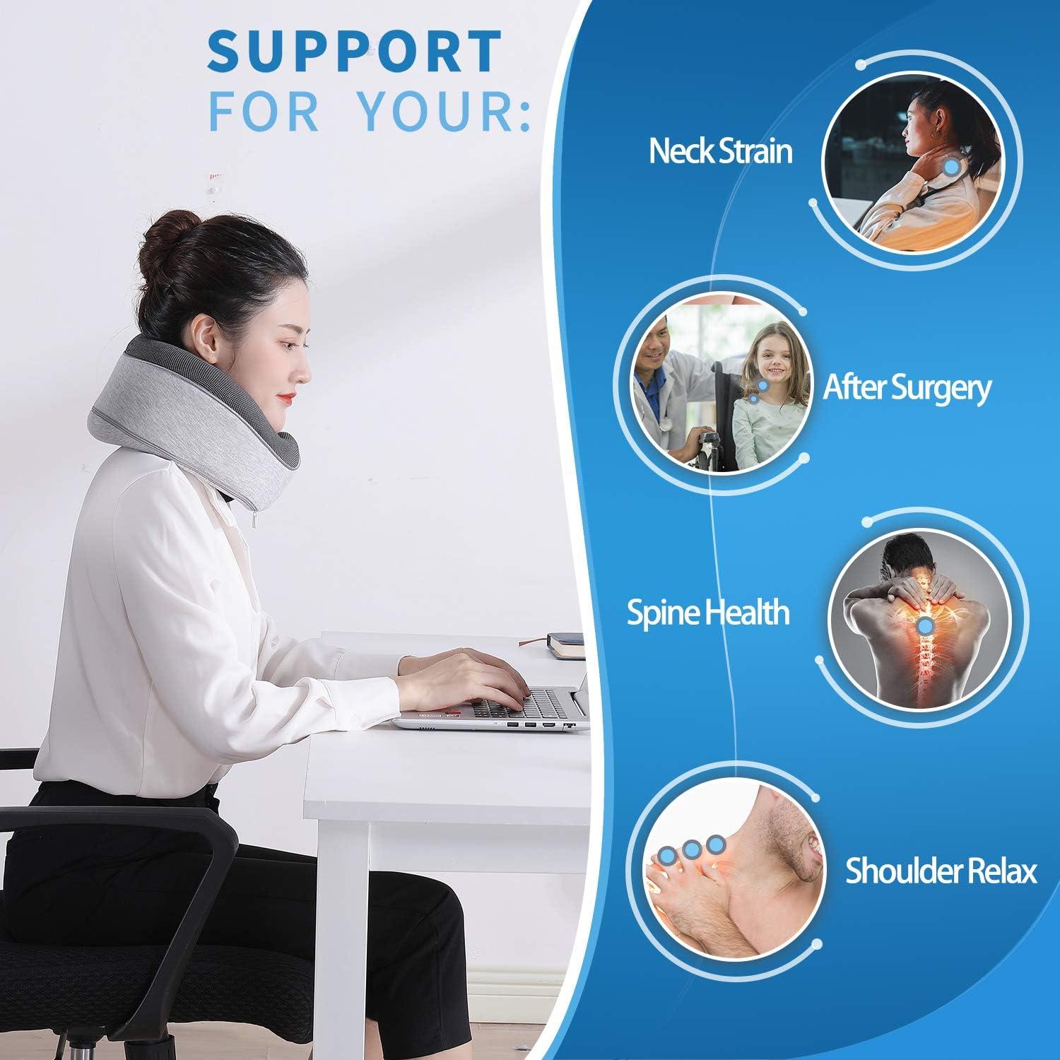 Almohada de Cuello de Viaje UBEUONLY Ajustable Espuma Memoria