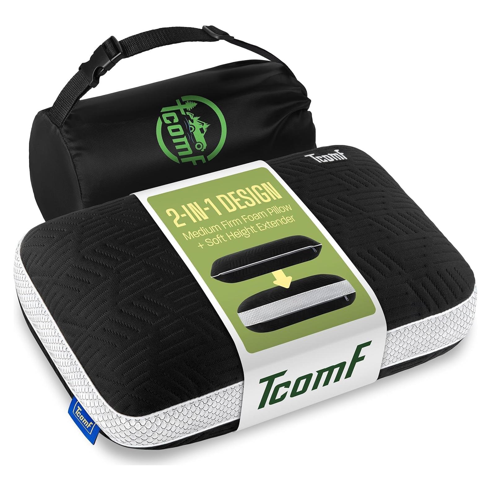 Almohada de Camping TCOMF Espuma Viscoelástica 40x25 cm