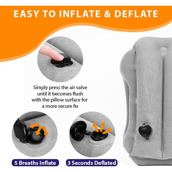 Almohada de Viaje Inflable Skyrest - Soporte Cuello Gris