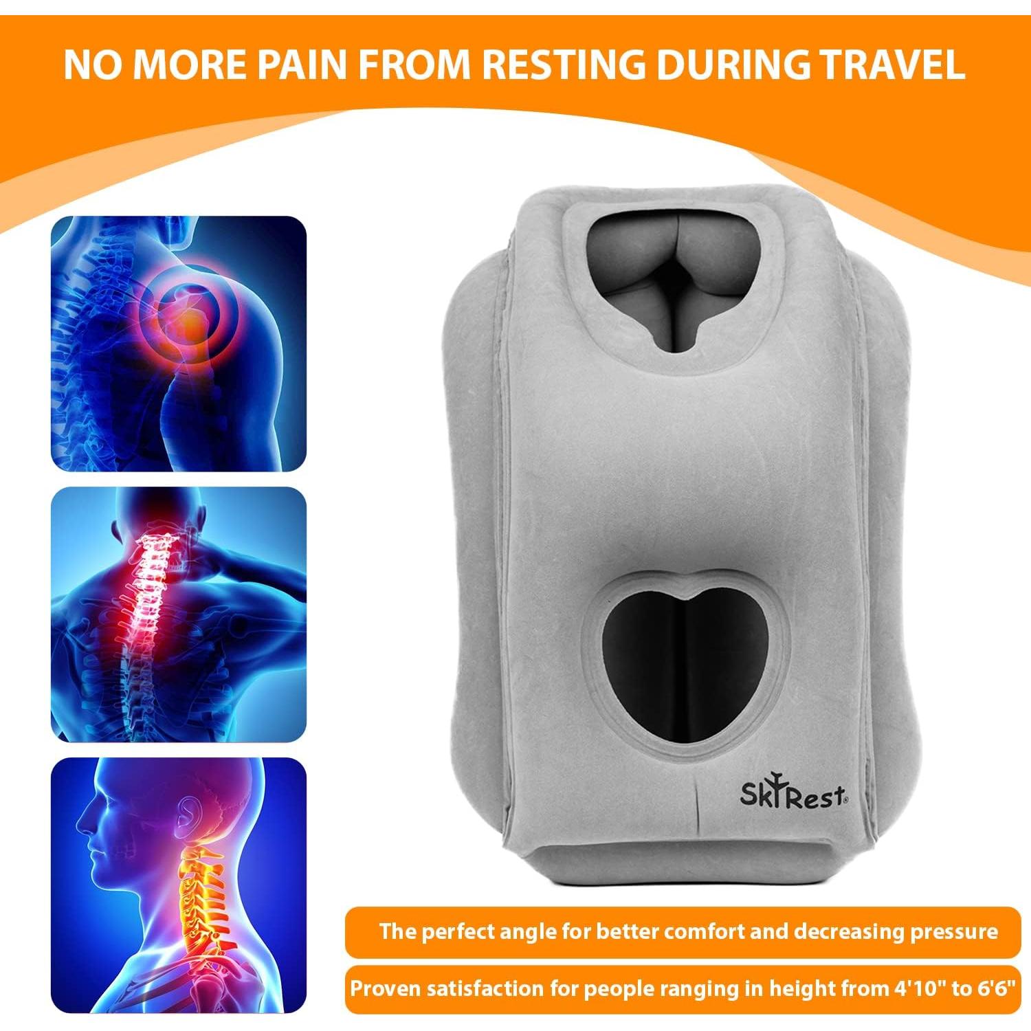 Almohada de Viaje Inflable Skyrest - Soporte Cuello Gris