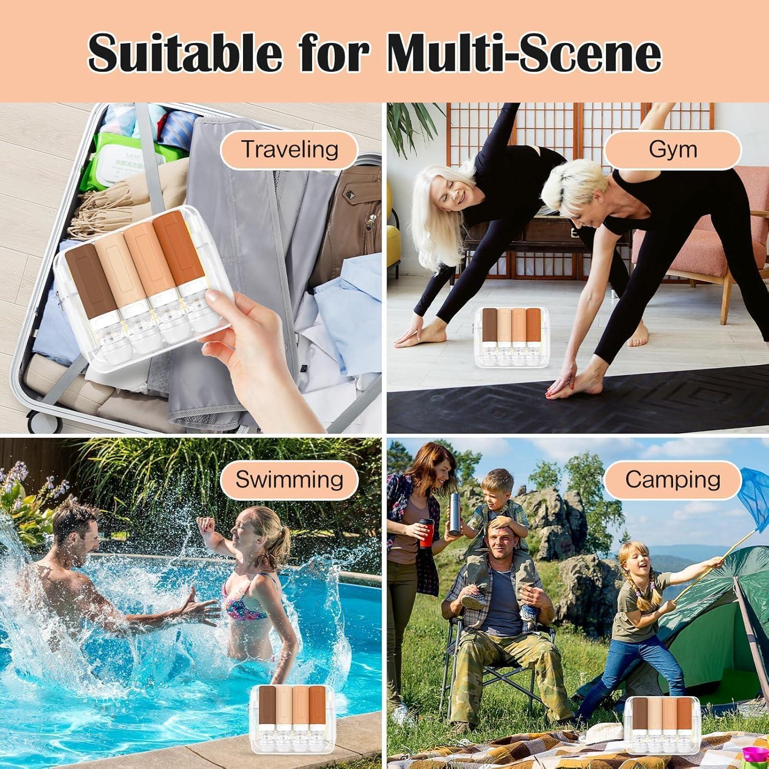 Redfly 17PCS Botellas de Viaje Silicona Aprobadas por TSA