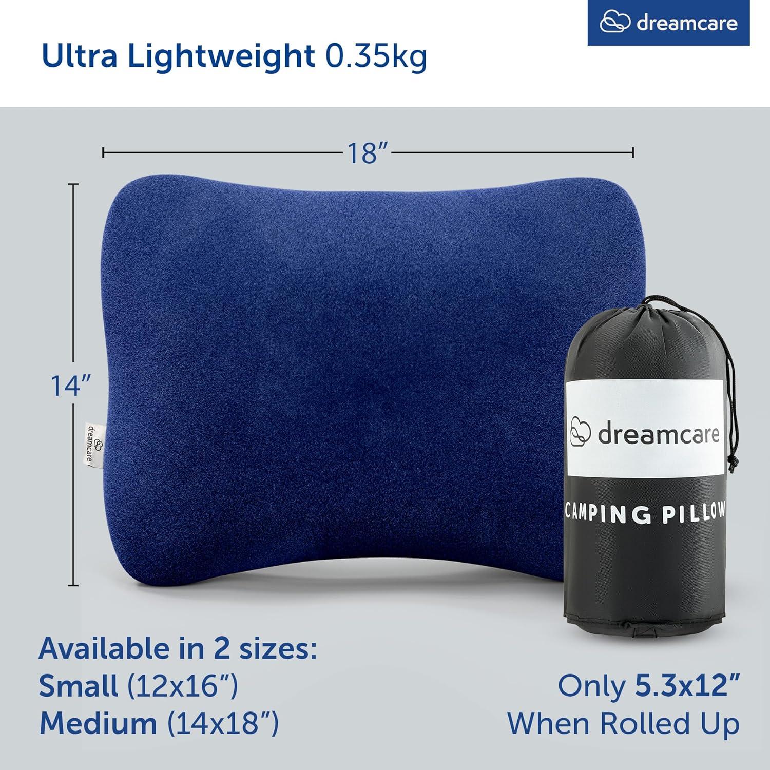 Almohada de Camping Dreamcare Mediana Espuma Viscoelástica Azul