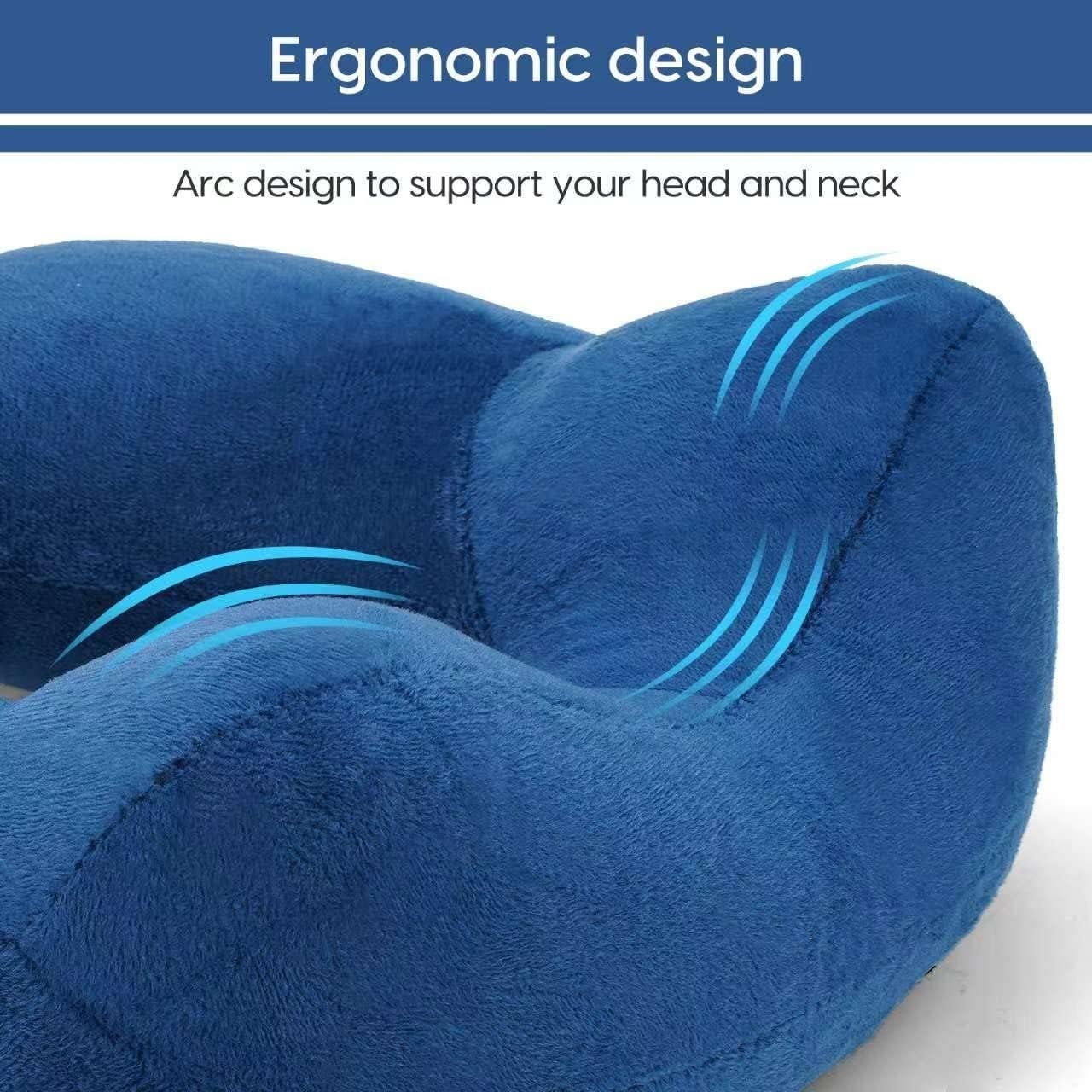 Almohada de Viaje Inflable HITSZS Cuello Ergonomica Azul