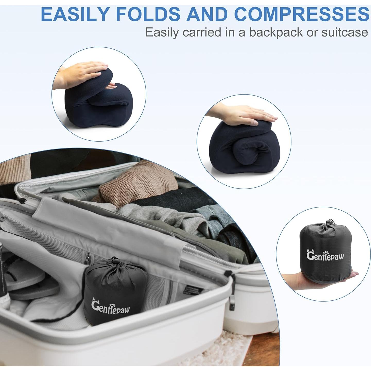 Almohada Cervical Gentlepaw Espuma Viscoelástica Azul 30x26cm