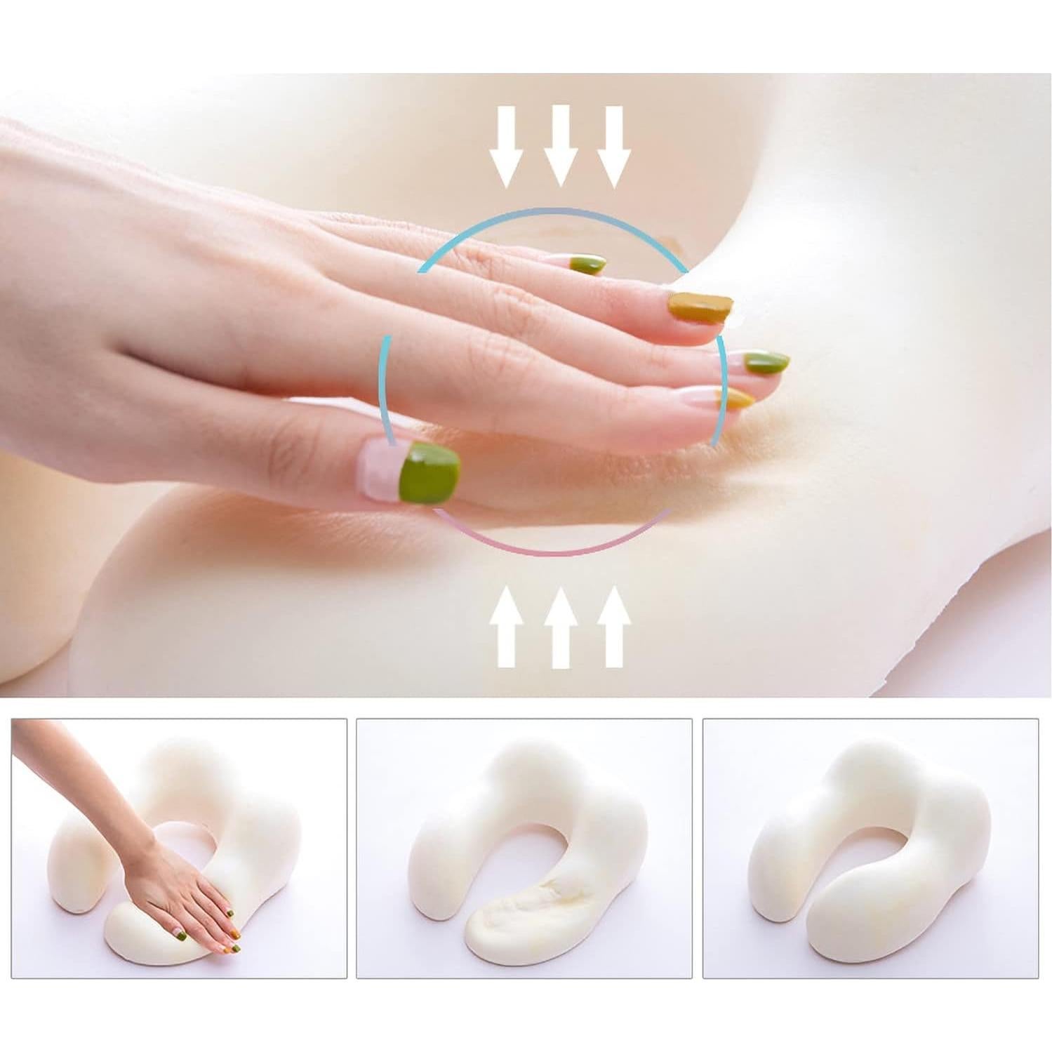 Almohada de Viaje Cozy BoSpin Espuma de Memoria Gris