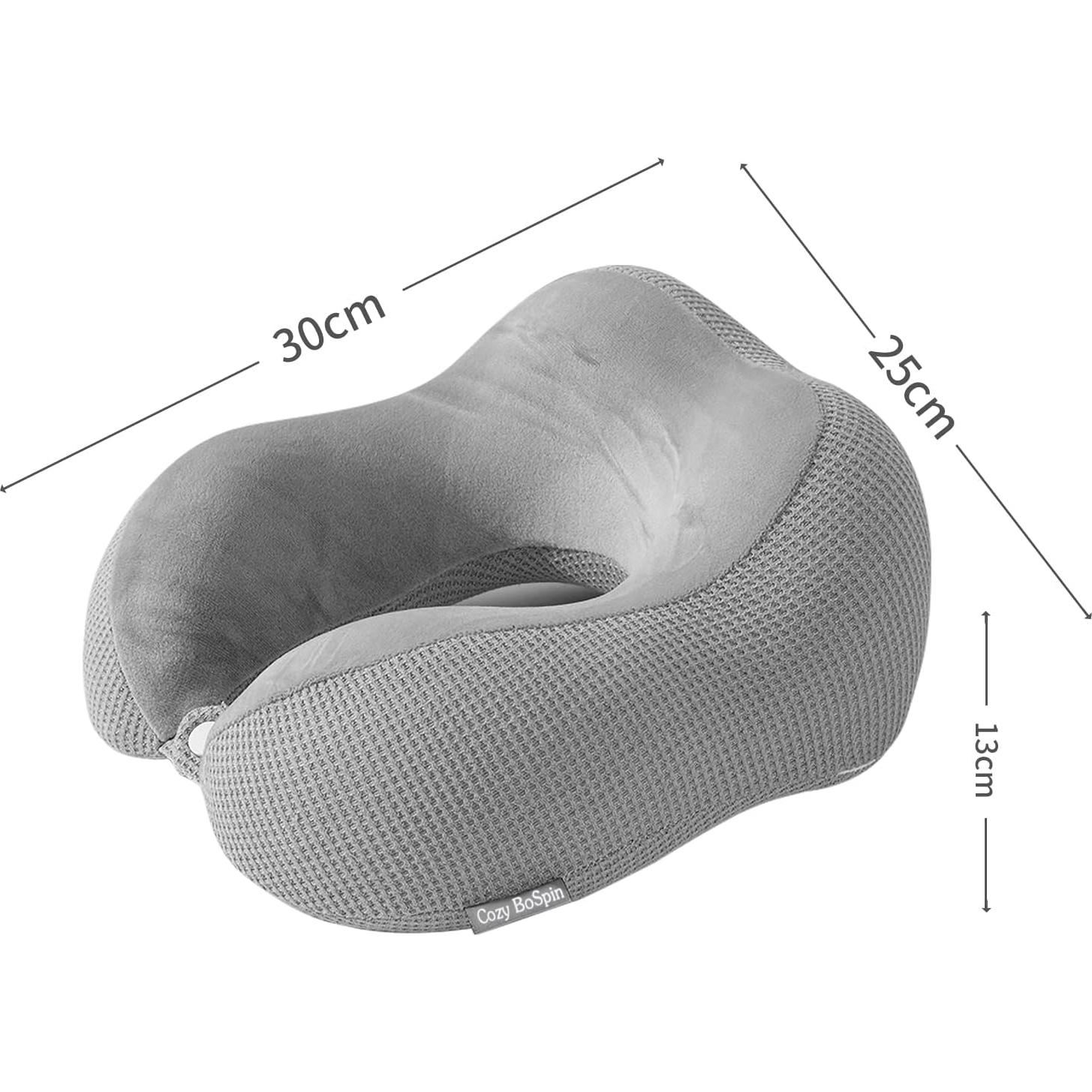 Almohada de Viaje Cozy BoSpin Espuma de Memoria Gris