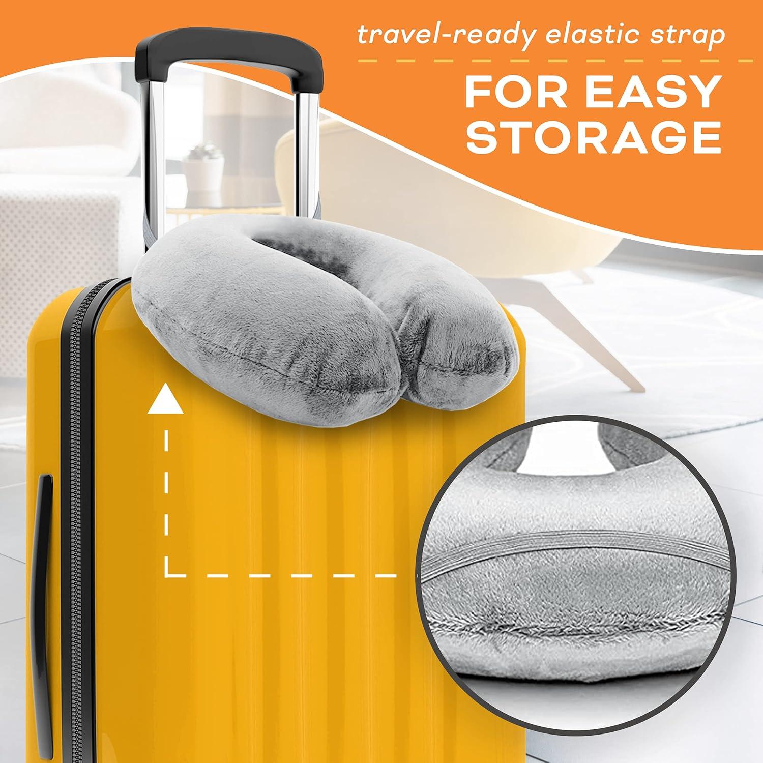 Almohada de Cuello de Viaje Crafty World Espuma de Memoria Gris