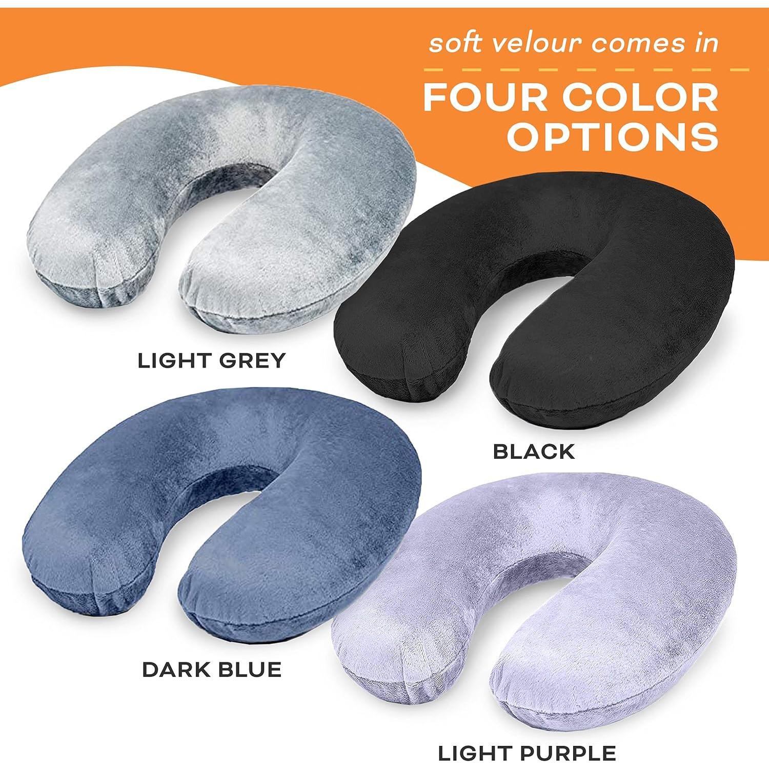 Almohada de Cuello de Viaje Crafty World Espuma de Memoria Gris