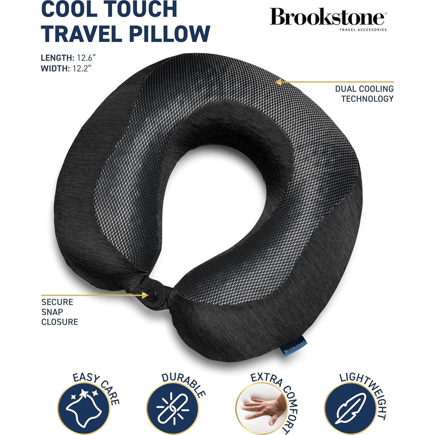 Almohada de Viaje Brookstone Espuma Viscoelástica 30x28 cm
