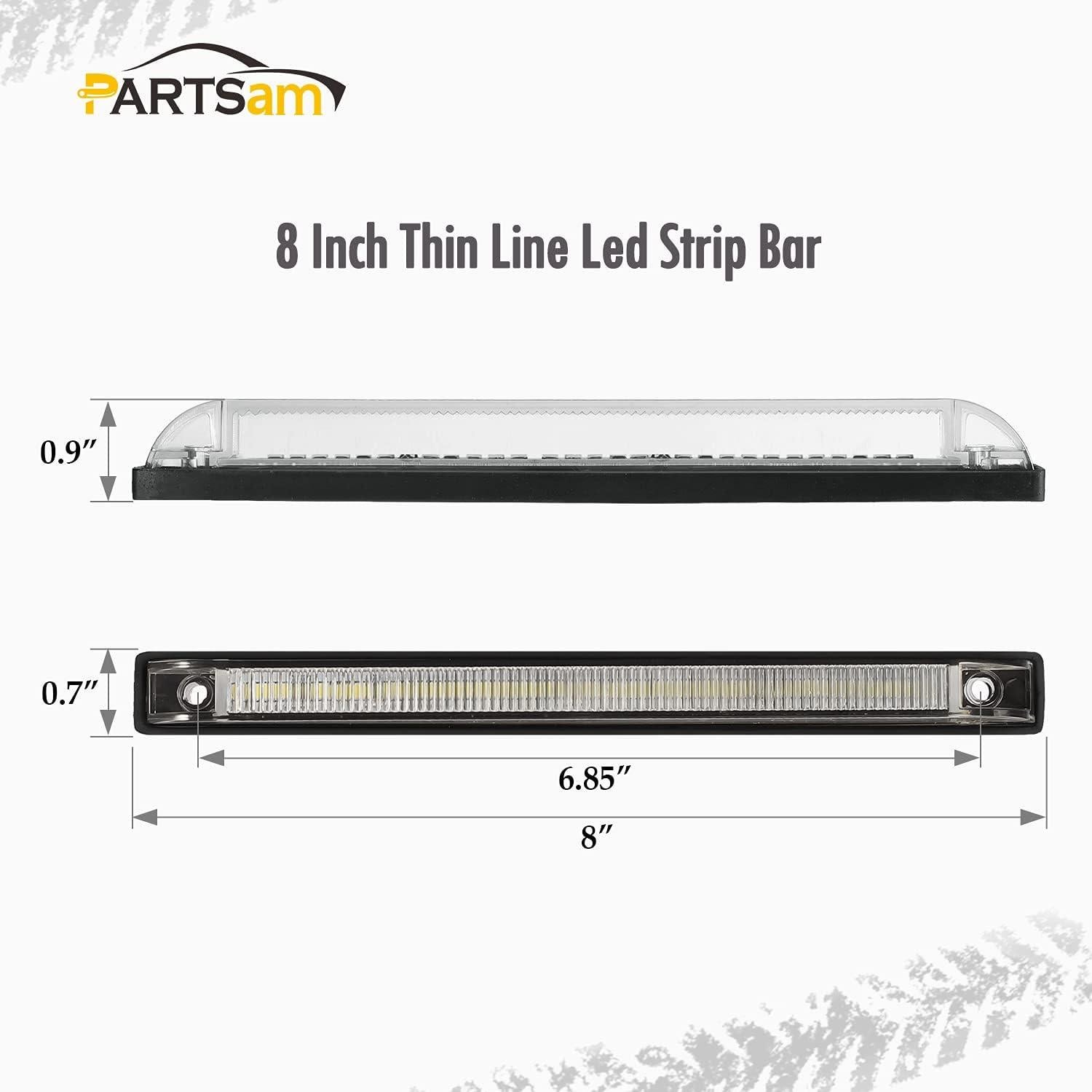 Partsam Luz LED 4pcs 20cm Blanca para Barcos y Vehículos