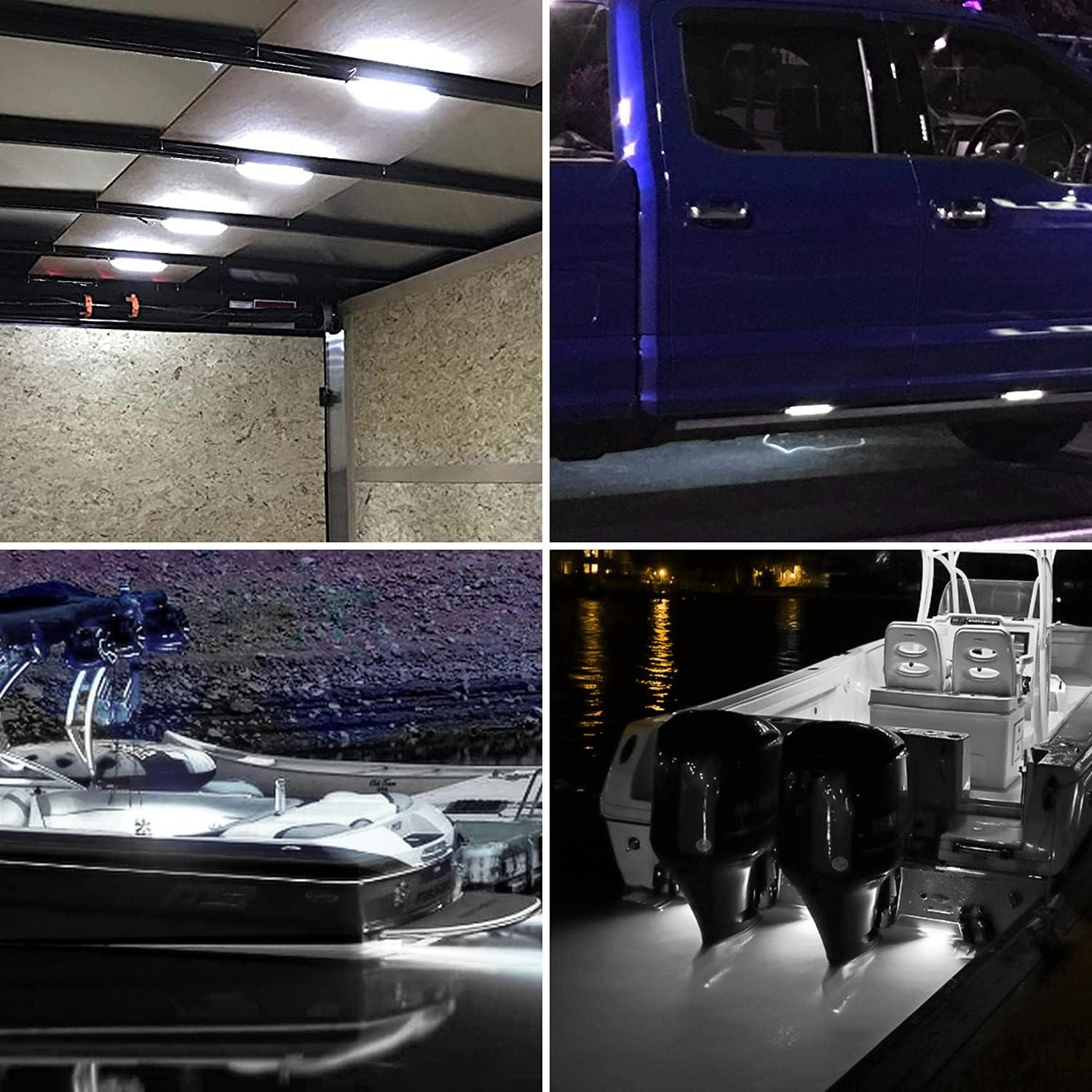 Partsam Luz LED 4pcs 20cm Blanca para Barcos y Vehículos
