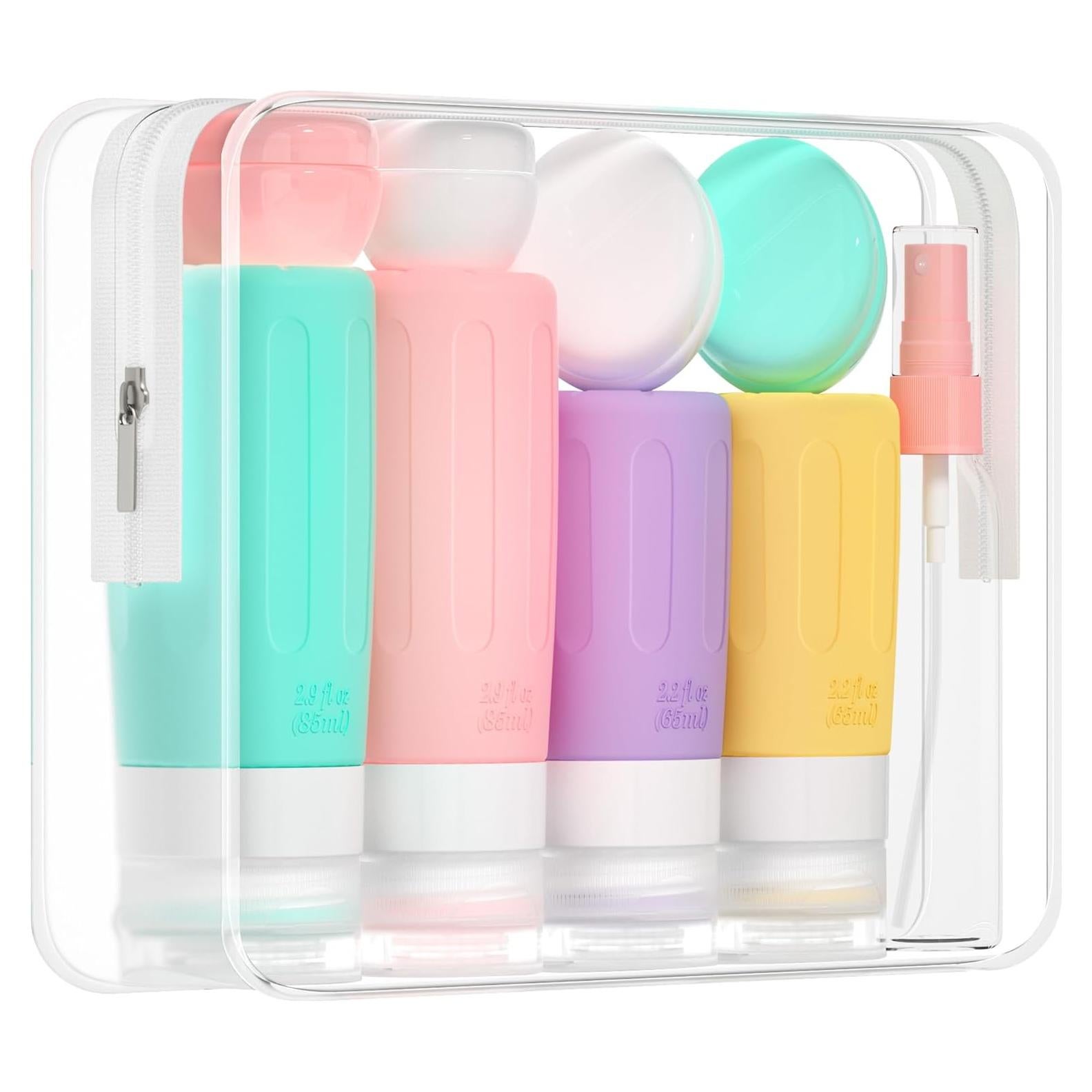 Morfone Set 16 Botellas Viaje Silicona 88ml A prueba de Fugas