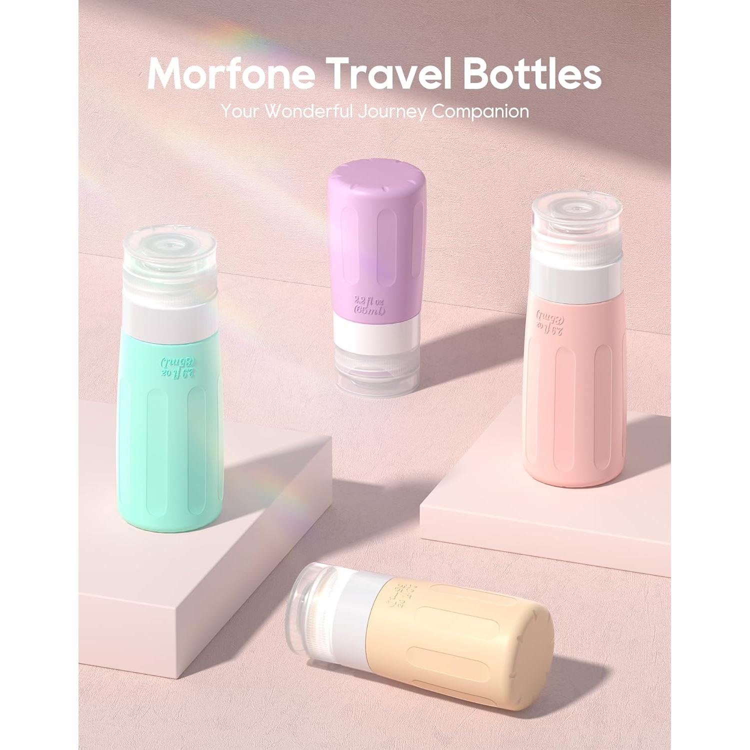 Morfone Set 16 Botellas Viaje Silicona 88ml A prueba de Fugas
