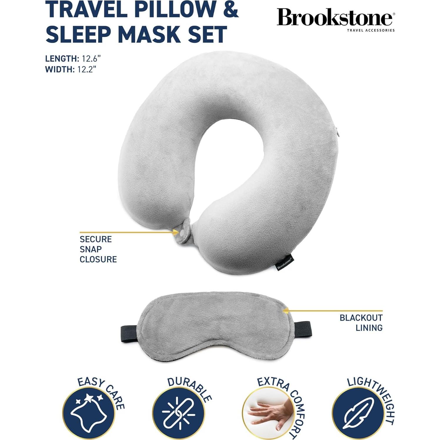 Almohada de Viaje Brookstone Espuma Viscoelástica Gris