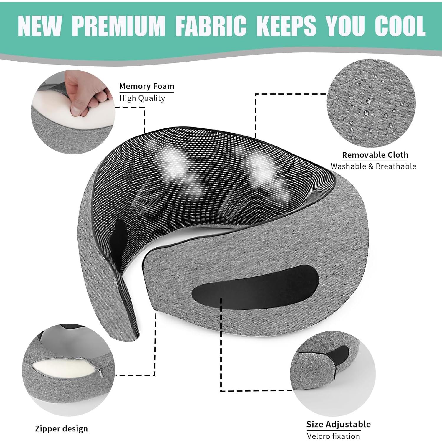 Almohada de Viaje Mlchdykcp Espuma Viscoelástica Gris