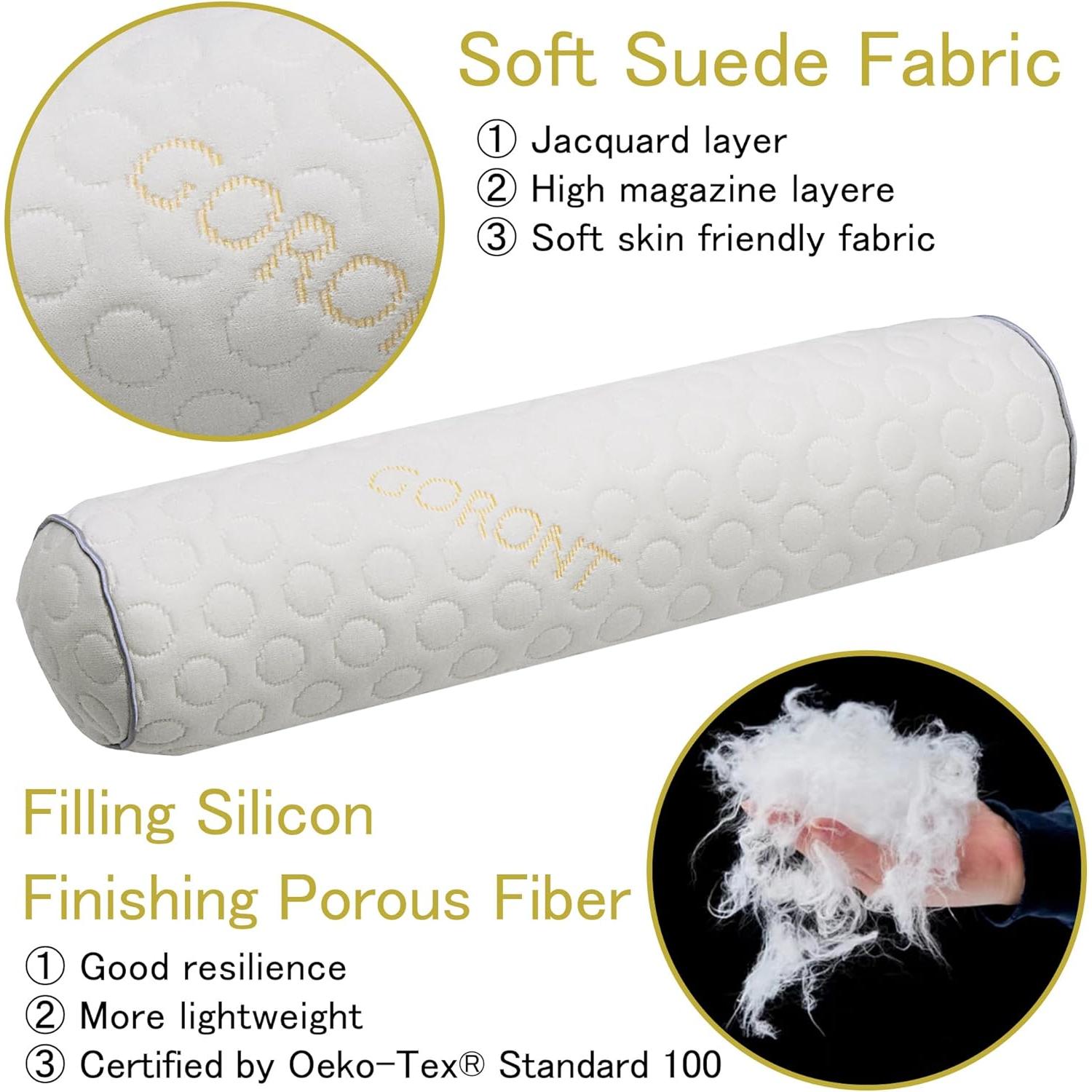 Almohada Cilíndrica GORONT 18x4 cm, Paquete de 2, Blanca