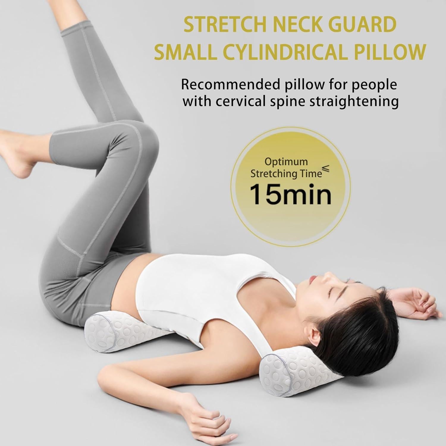 Almohada Cilíndrica GORONT 18x4 cm, Paquete de 2, Blanca