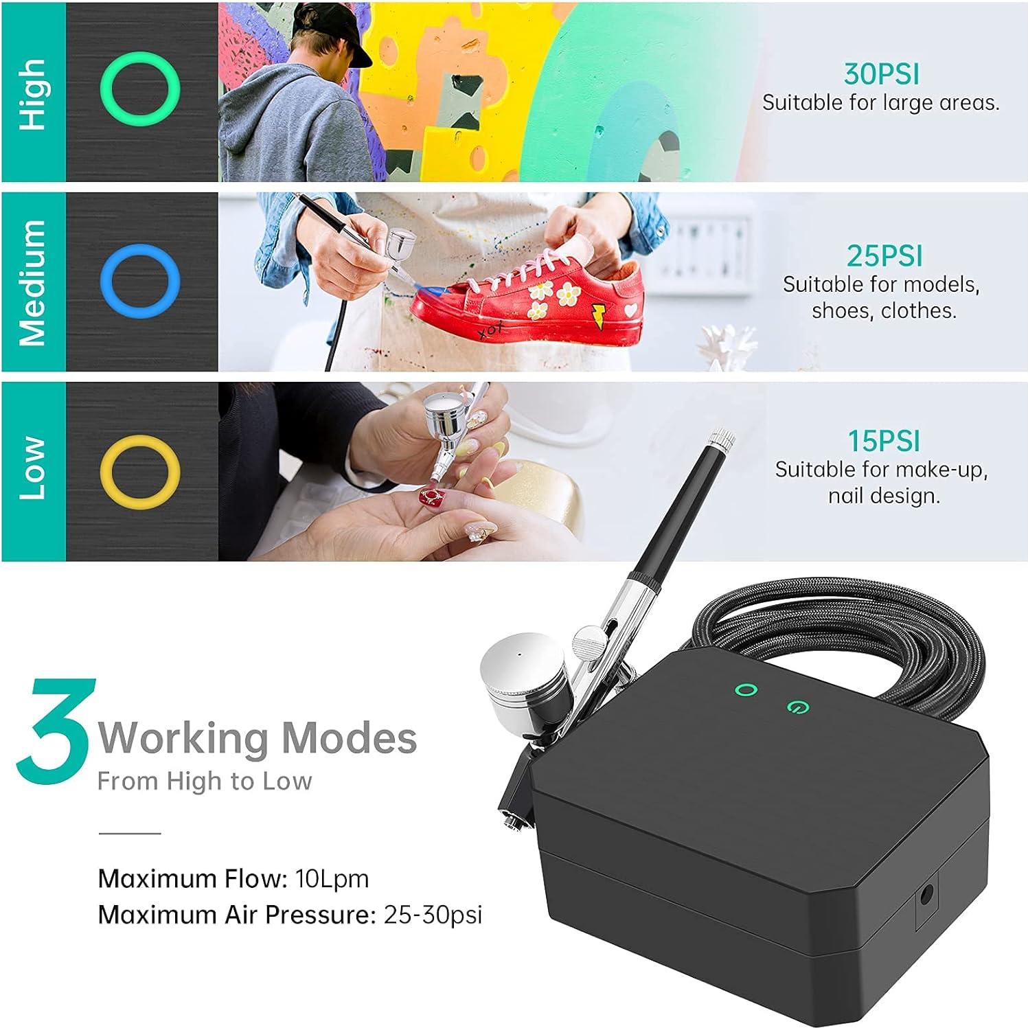 Kit de Aerógrafo Gocheer 40 PSI con Boquillas 0.2/0.3/0.5mm