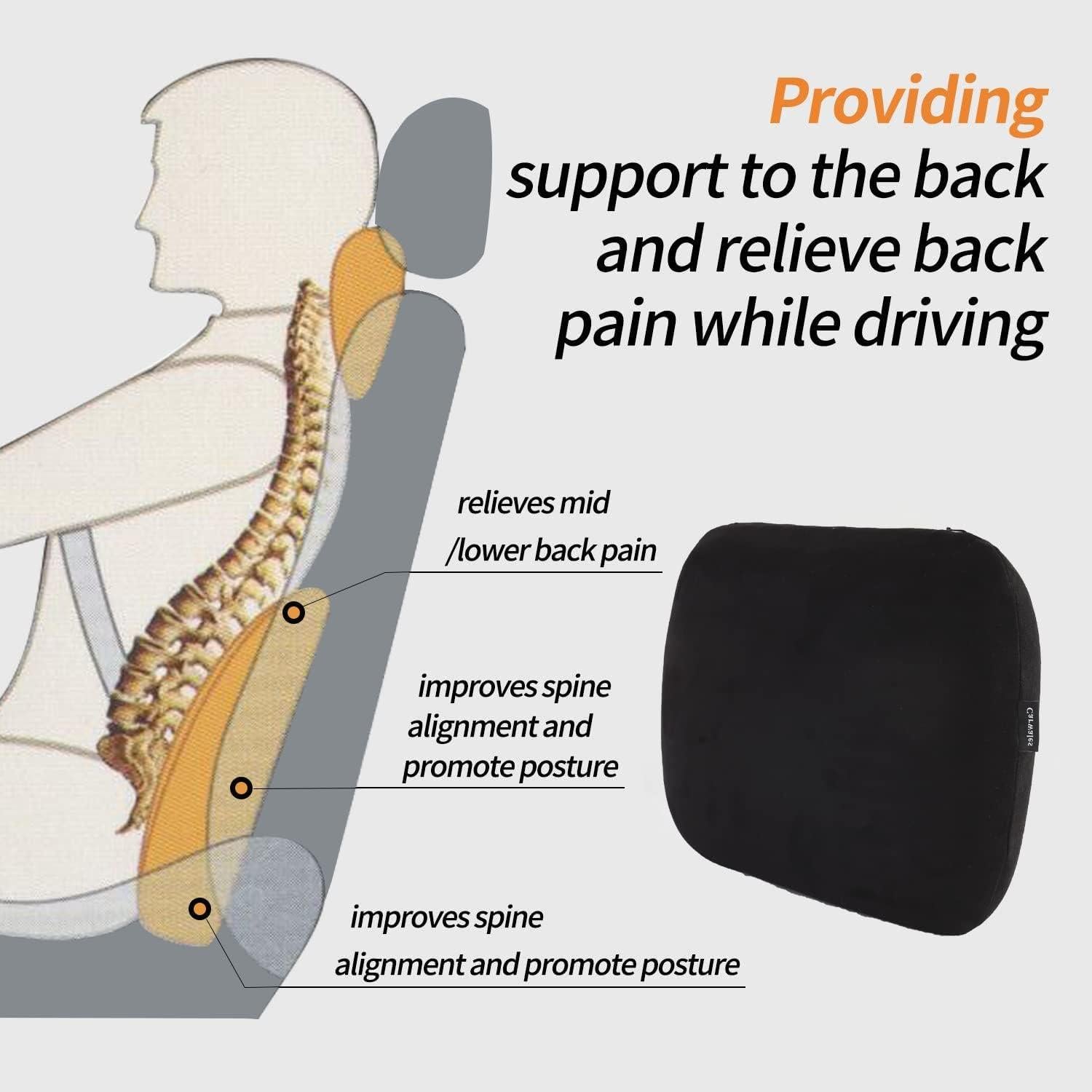 Almohada Soporte Lumbar Carwales 38x25x9 cm Alivio Espalda