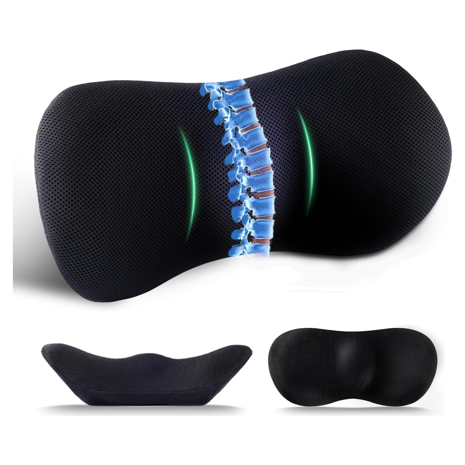 Cojín Lumbar FuturaLoom Espuma Viscoelástica 45.72 cm Negro