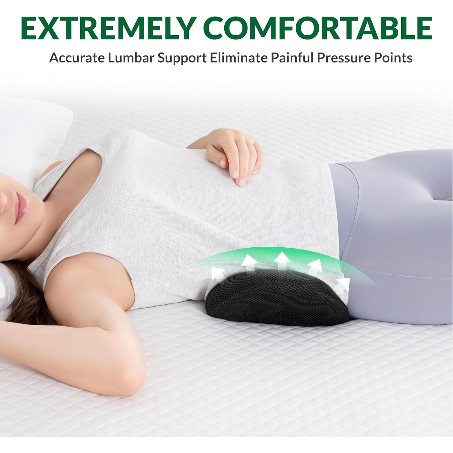 Cojín Lumbar FuturaLoom Espuma Viscoelástica 45.72 cm Negro