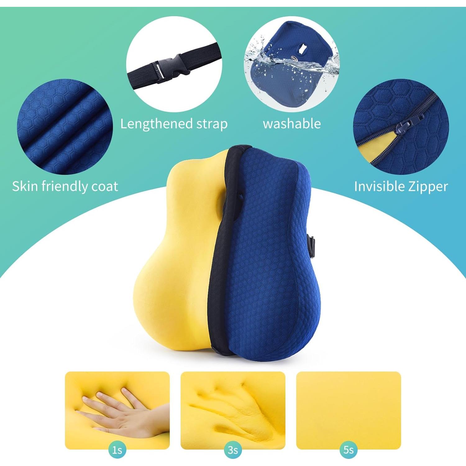 Almohada Lumbar Ergonómica Seeknow Espuma Viscoelástica