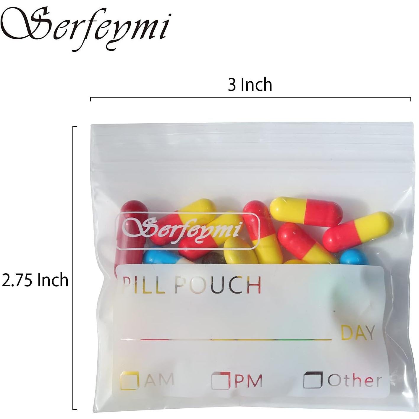 400 Bolsas de Pastillas Serfeymi para Viajes 7,62 x 6,99 cm