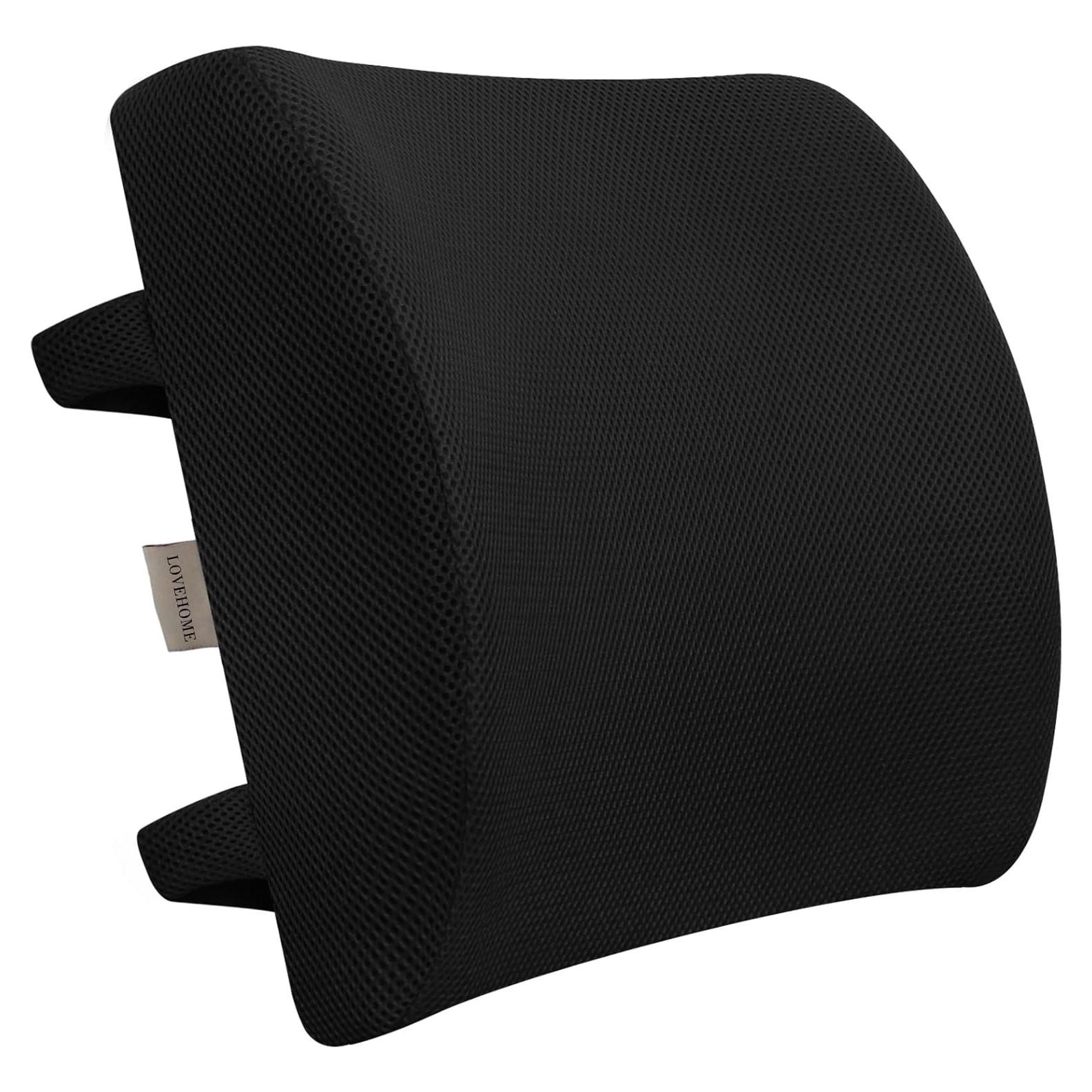 Cojín Lumbar LOVEHOME Espuma Viscoelástica Negro 15x46 cm