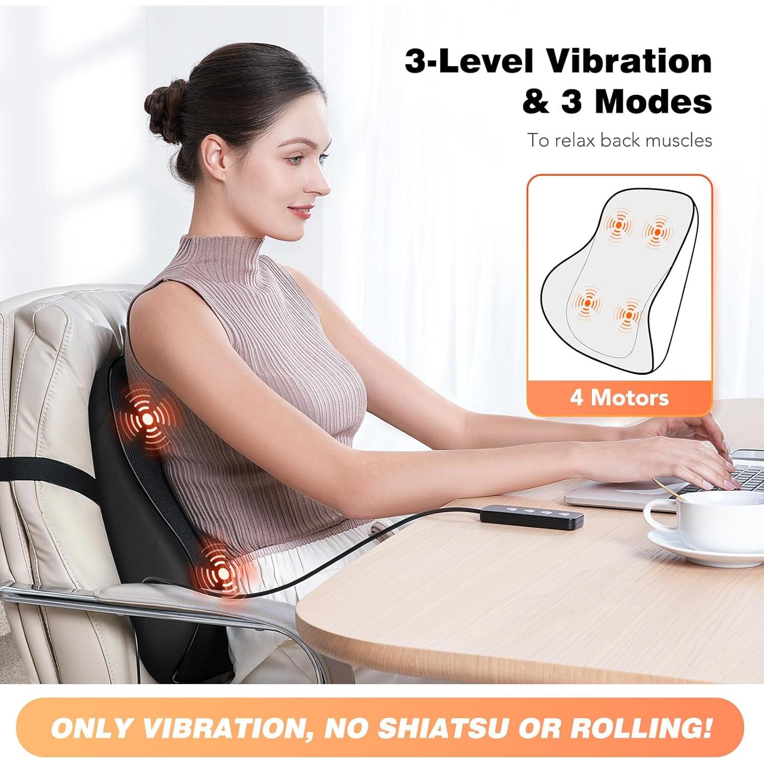 Almohada Soporte Lumbar KNQZE Calentada y Vibrante 1,20 kg