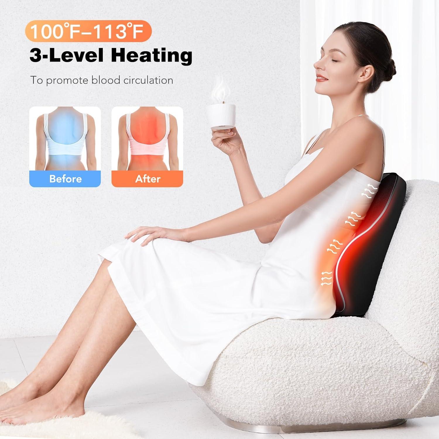 Almohada Soporte Lumbar KNQZE Calentada y Vibrante 1,20 kg