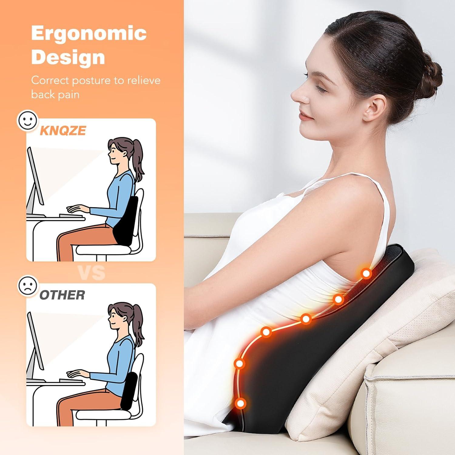 Almohada Soporte Lumbar KNQZE Calentada y Vibrante 1,20 kg