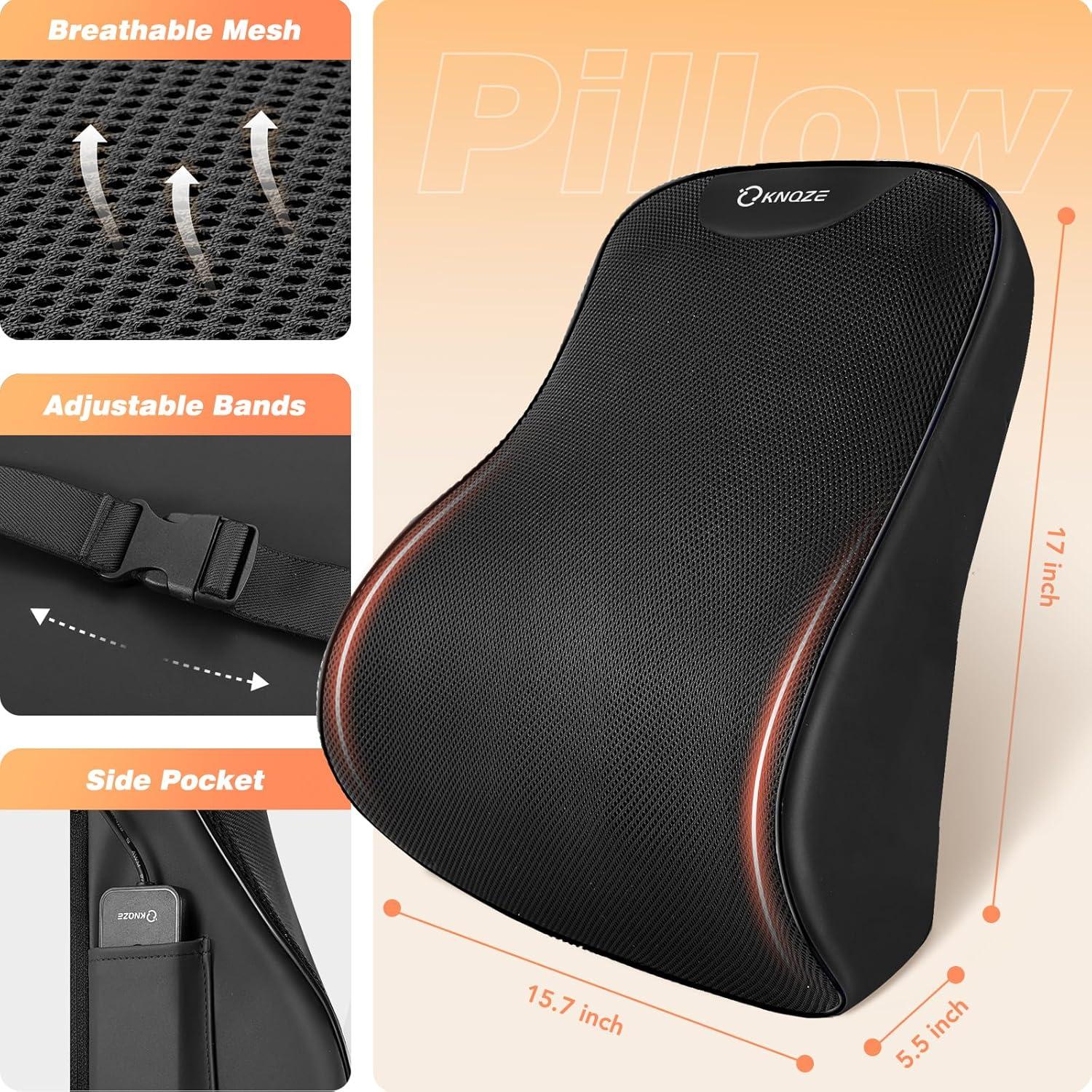 Almohada Soporte Lumbar KNQZE Calentada y Vibrante 1,20 kg