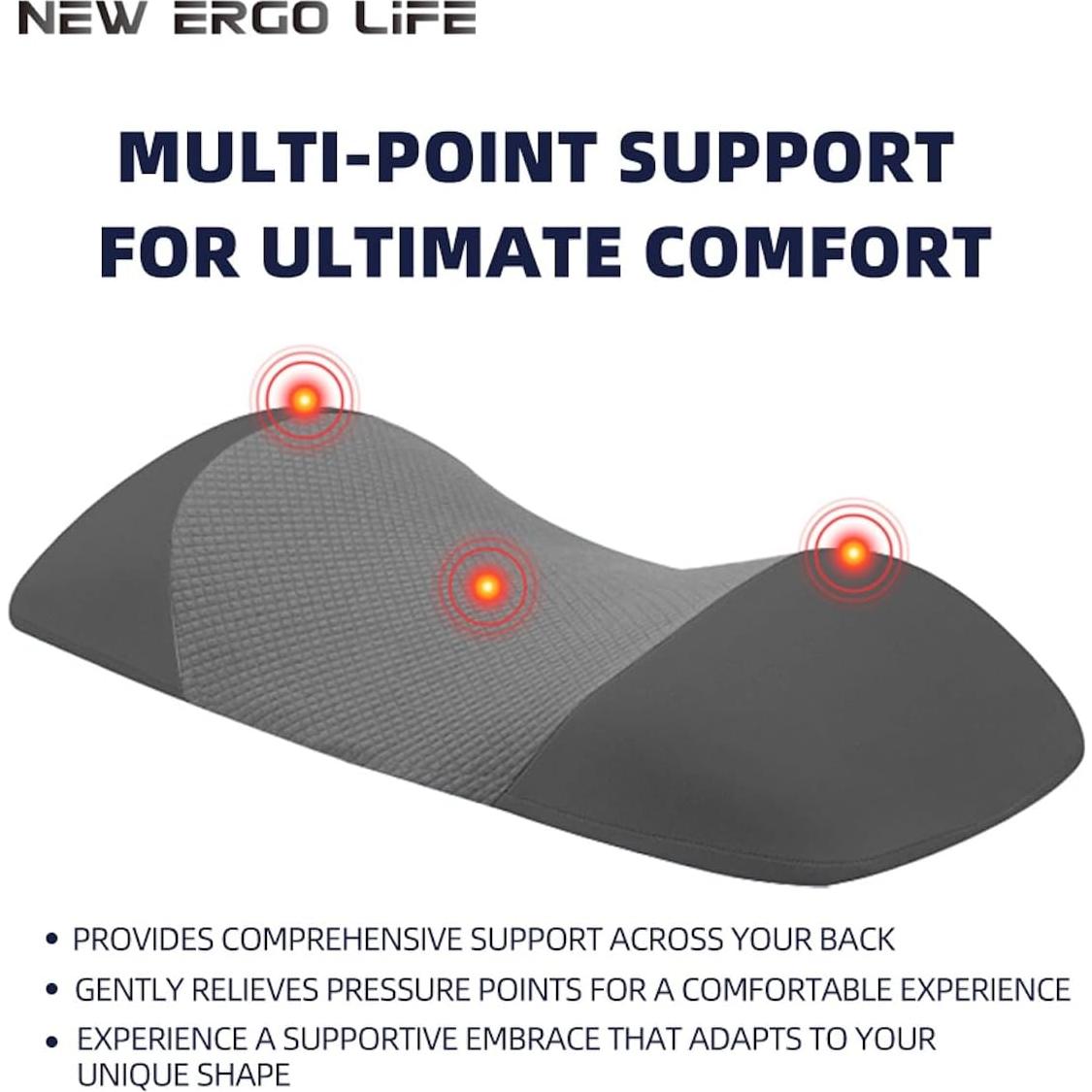 Cojín Lumbar New Ergo Life Espuma Viscoelástica 55x26cm