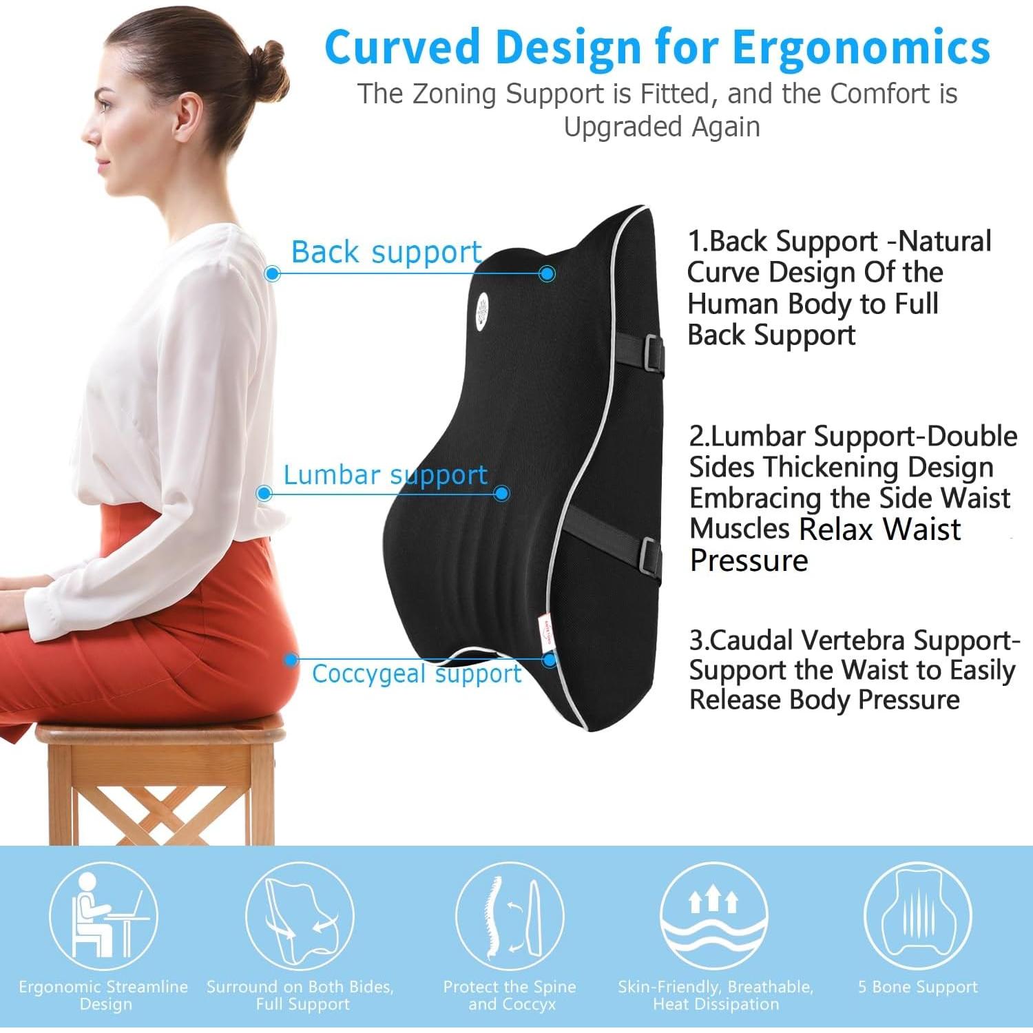 Almohada Lumbar ANTETOKO Espuma de Memoria Ergonómica