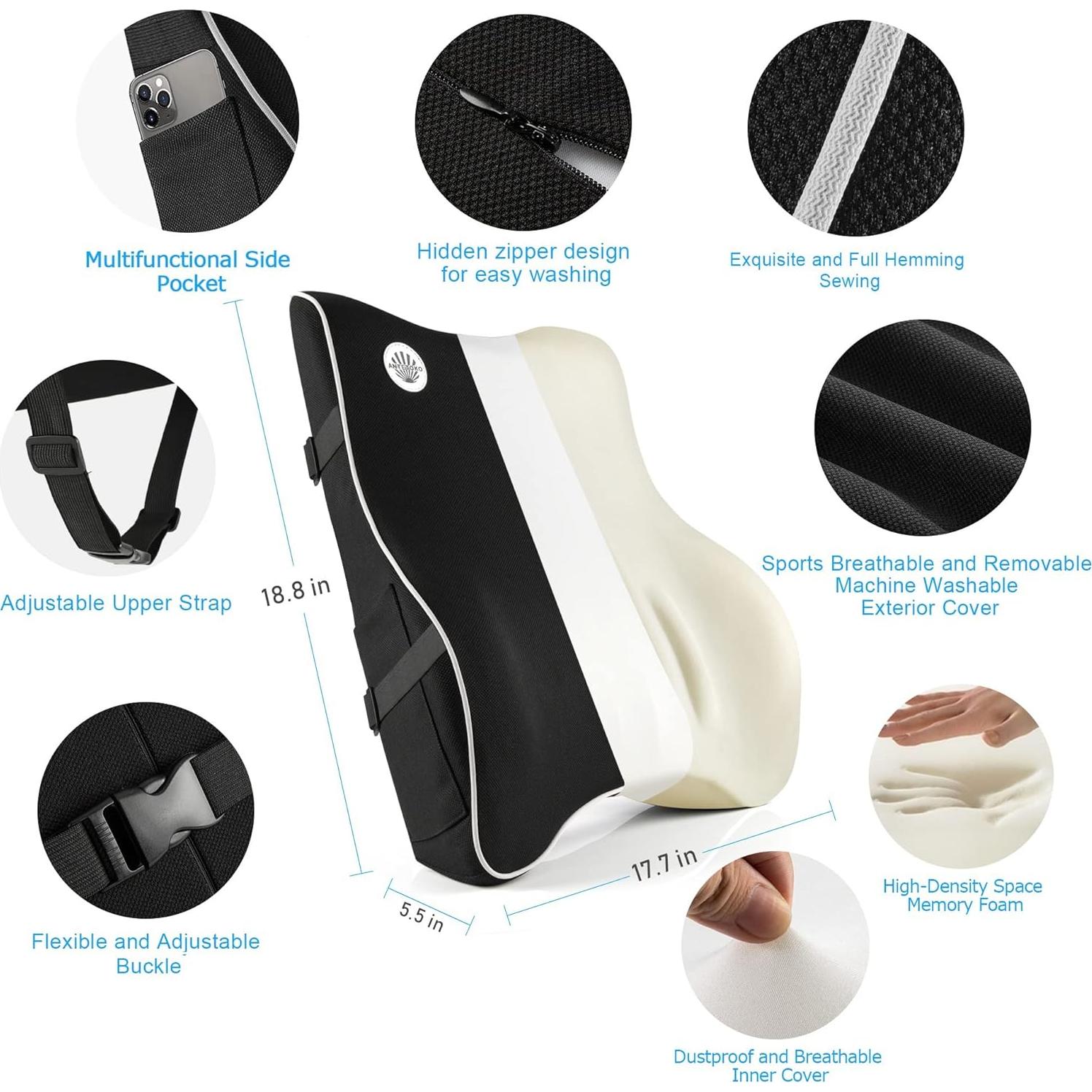 Almohada Lumbar ANTETOKO Espuma de Memoria Ergonómica