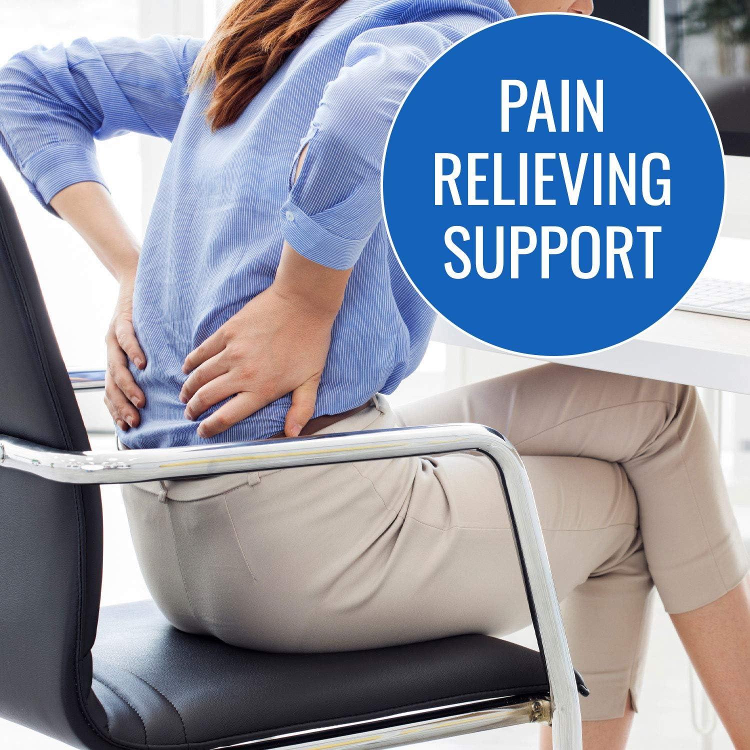 Cojín Lumbar DMI Soporte Espalda Media Luna Azul Marino