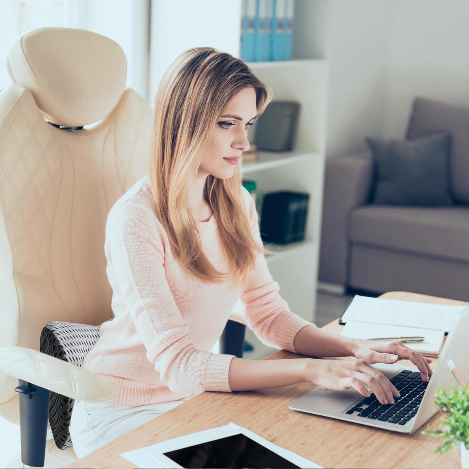 Cojín Lumbar Powerole Espuma Viscoelástica Gris 22x10x7cm