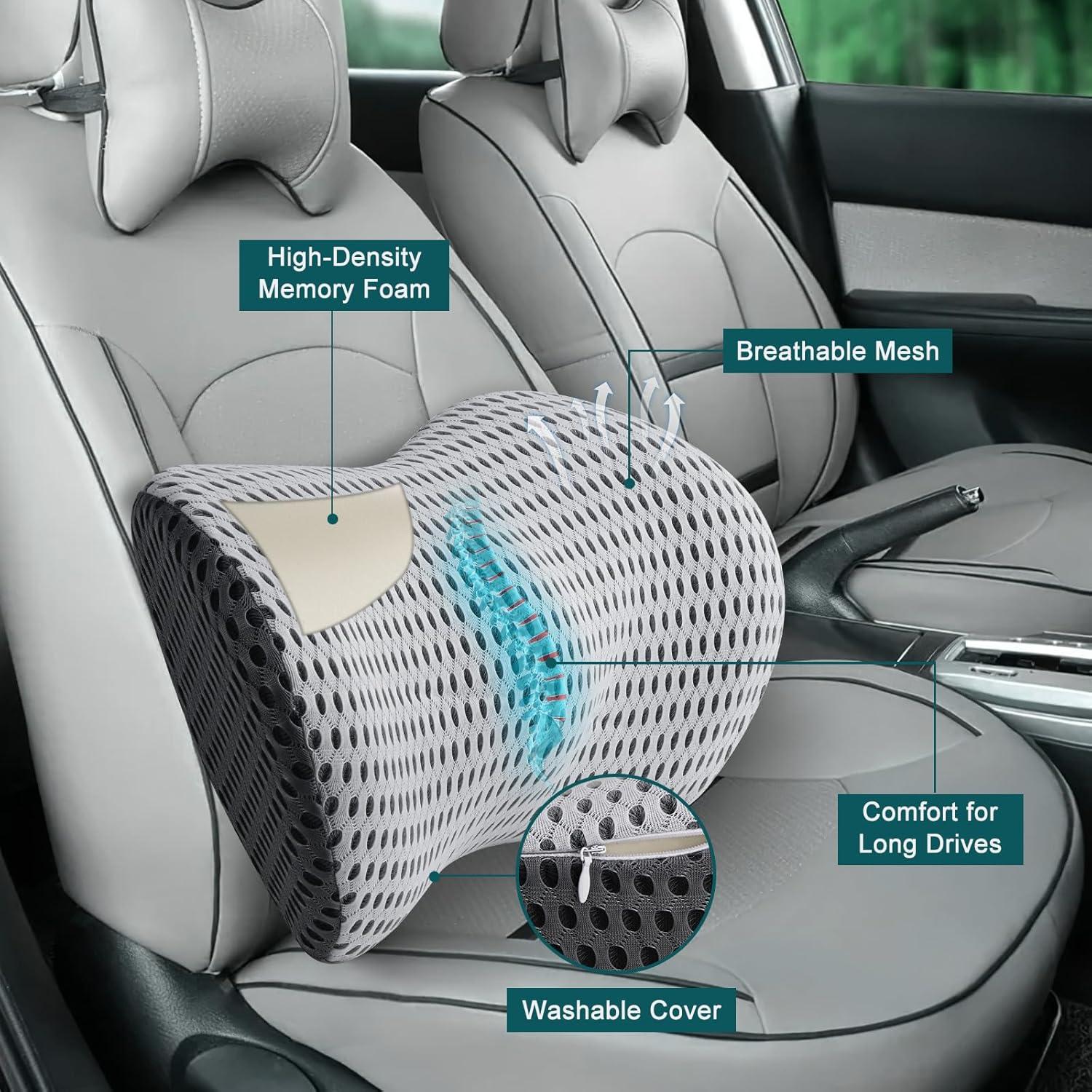 Cojín Lumbar Powerole Espuma Viscoelástica Gris 22x10x7cm