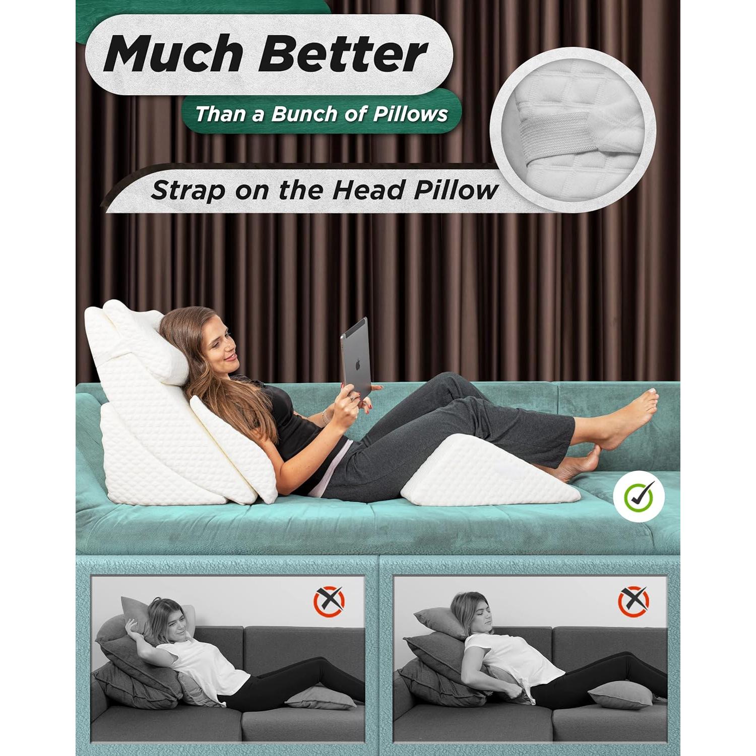 Juego de 6 Almohadas Ortopédicas Lunix LX13 Espuma Memoria