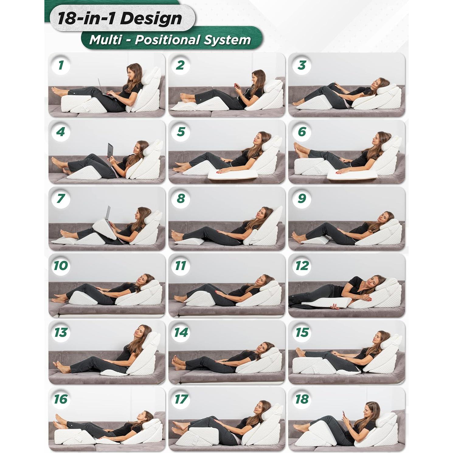 Juego de 6 Almohadas Ortopédicas Lunix LX13 Espuma Memoria