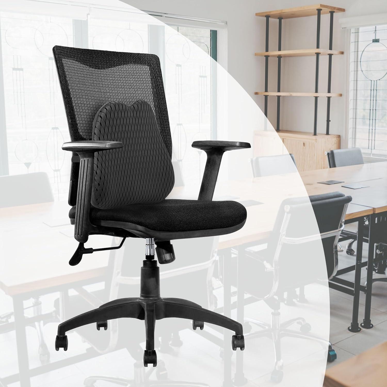 Cojín Lumbar LARROUS Espuma Viscoelástica Negro 43x34 cm