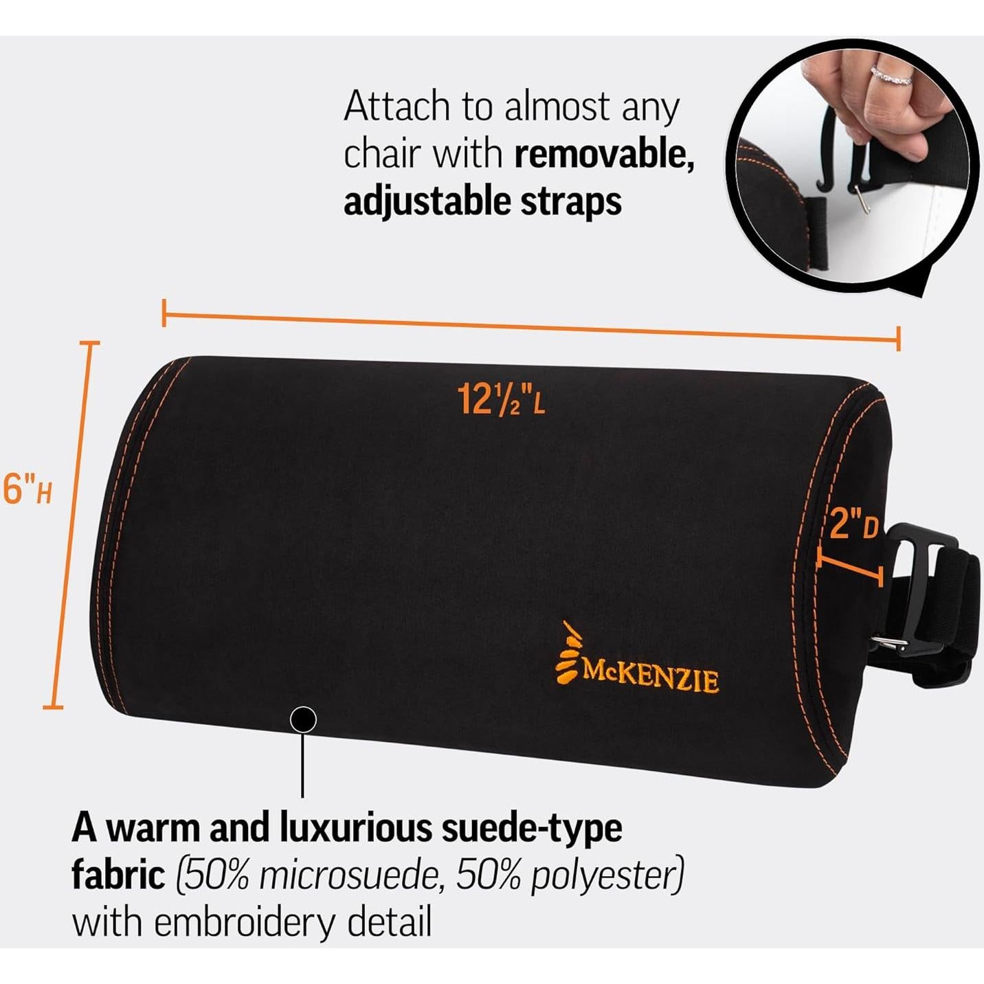 Soporte Lumbar OPTP McKenzie Slimline 31.75x15.24cm Negro