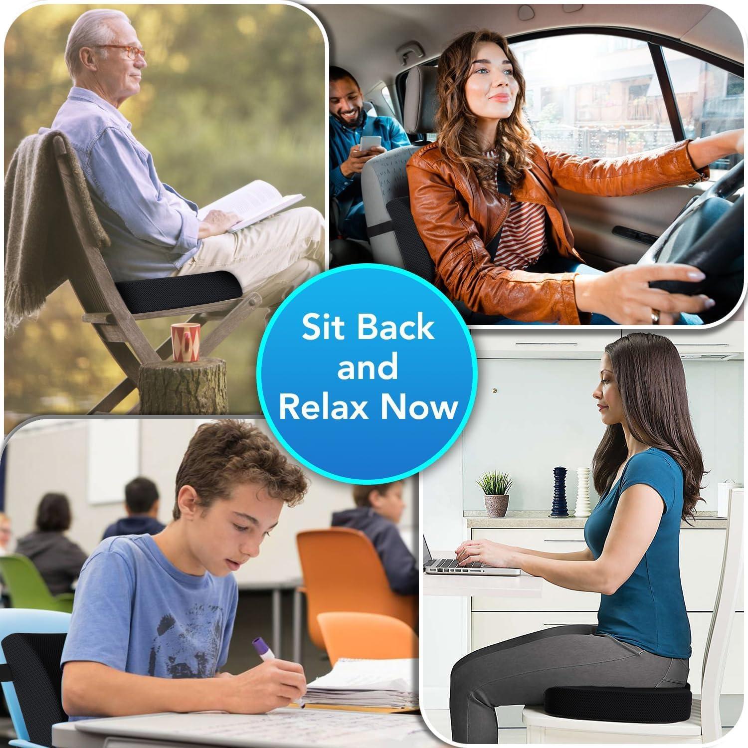 Cojín de Asiento y Almohada Lumbar Qutool Espuma Viscoelástica