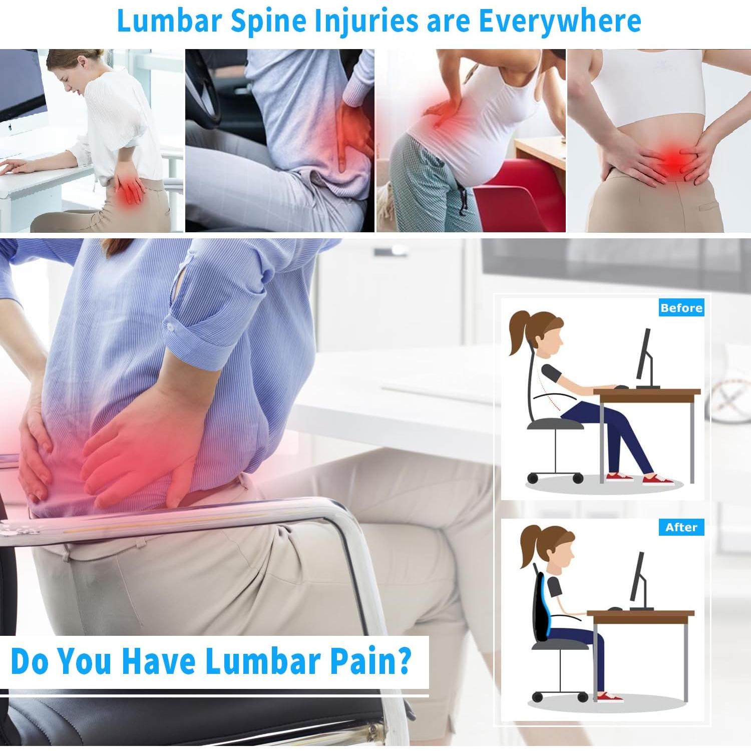 Almohada Soporte Lumbar ANTETOKO Espuma Memoria Negra