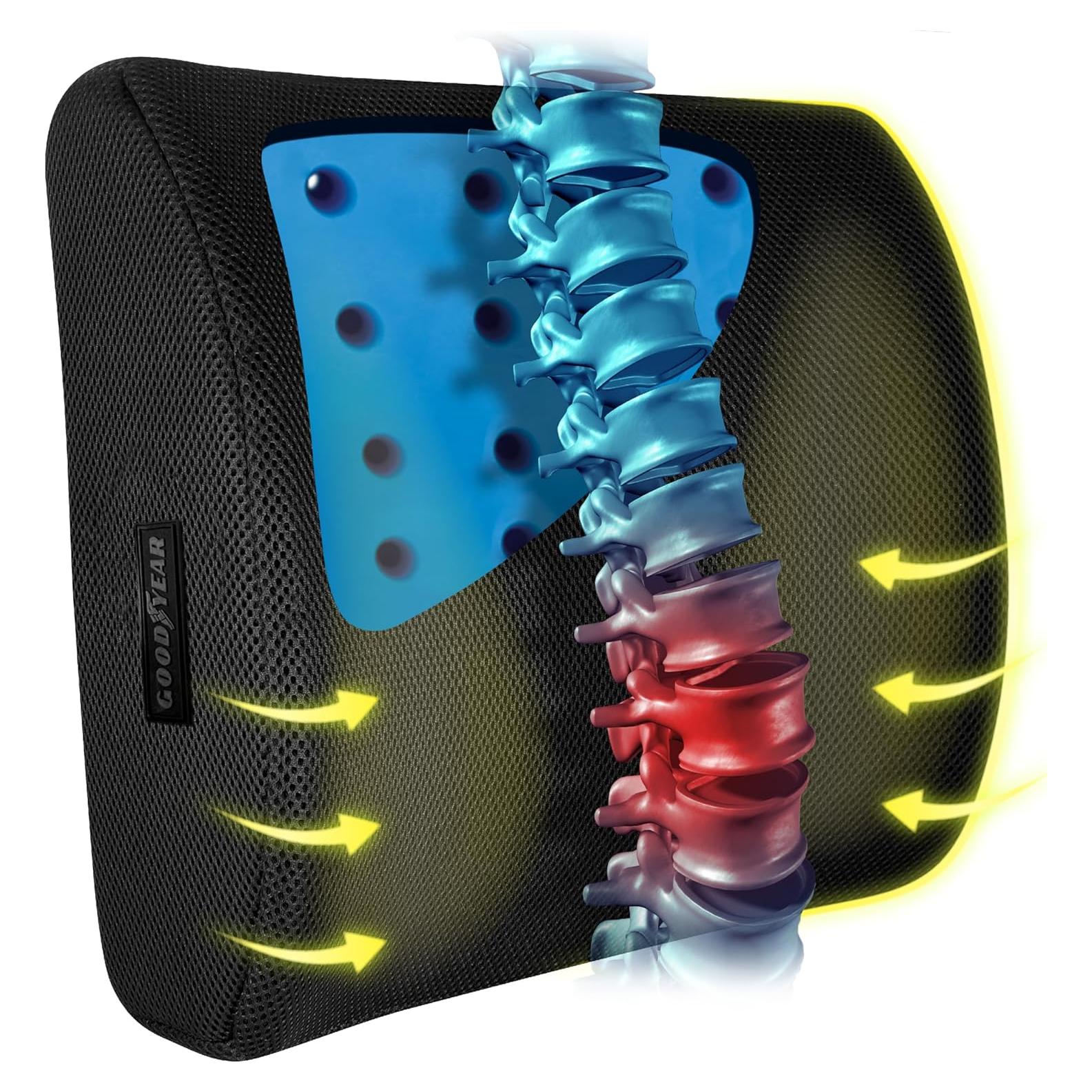 Cojín Lumbar Goodyear GY1003 Espuma Viscoelástica 34x36 cm