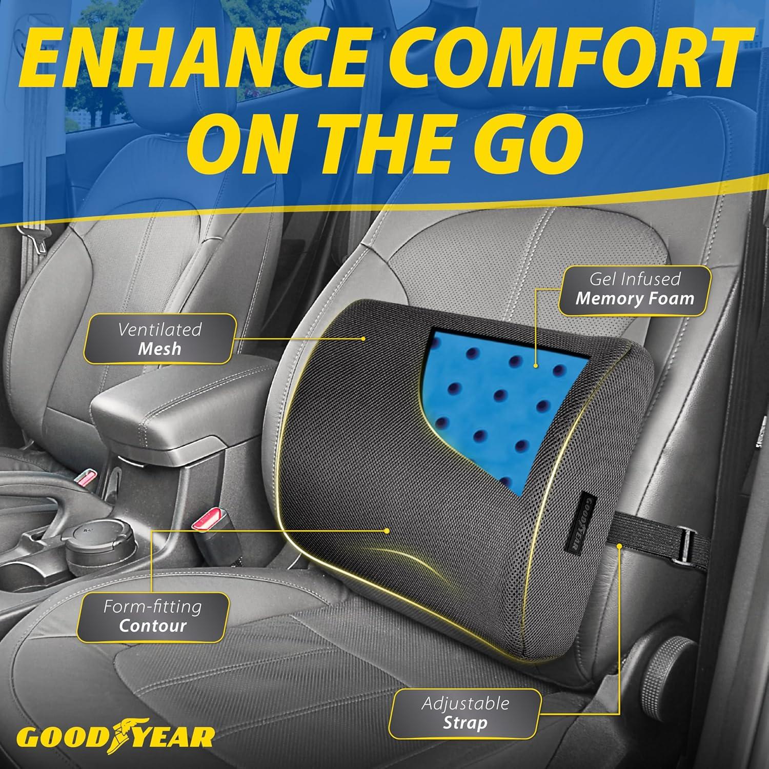 Cojín Lumbar Goodyear GY1003 Espuma Viscoelástica 34x36 cm