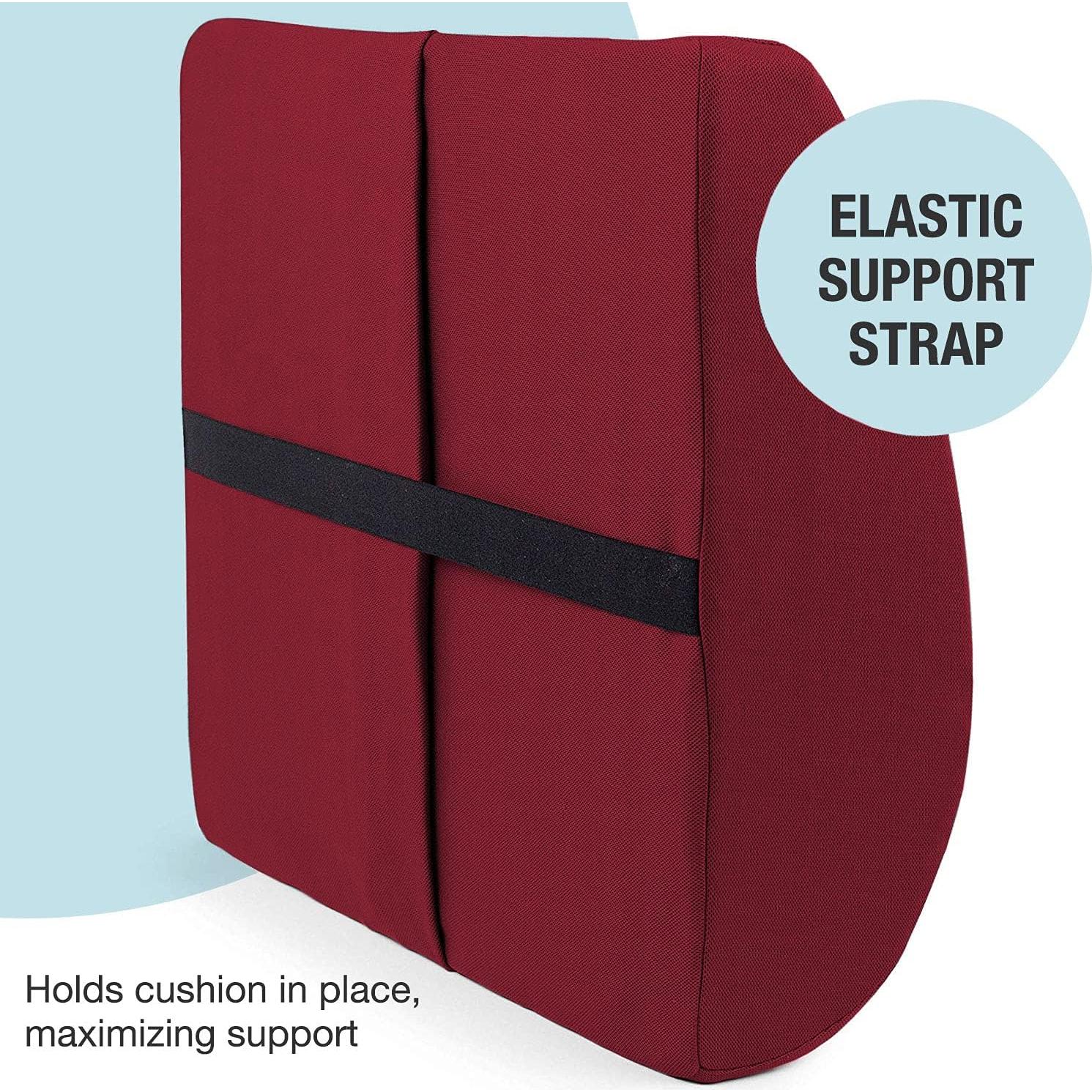 Almohada Lumbar DMI Ergonomica 35,56x33,02cm Burdeos