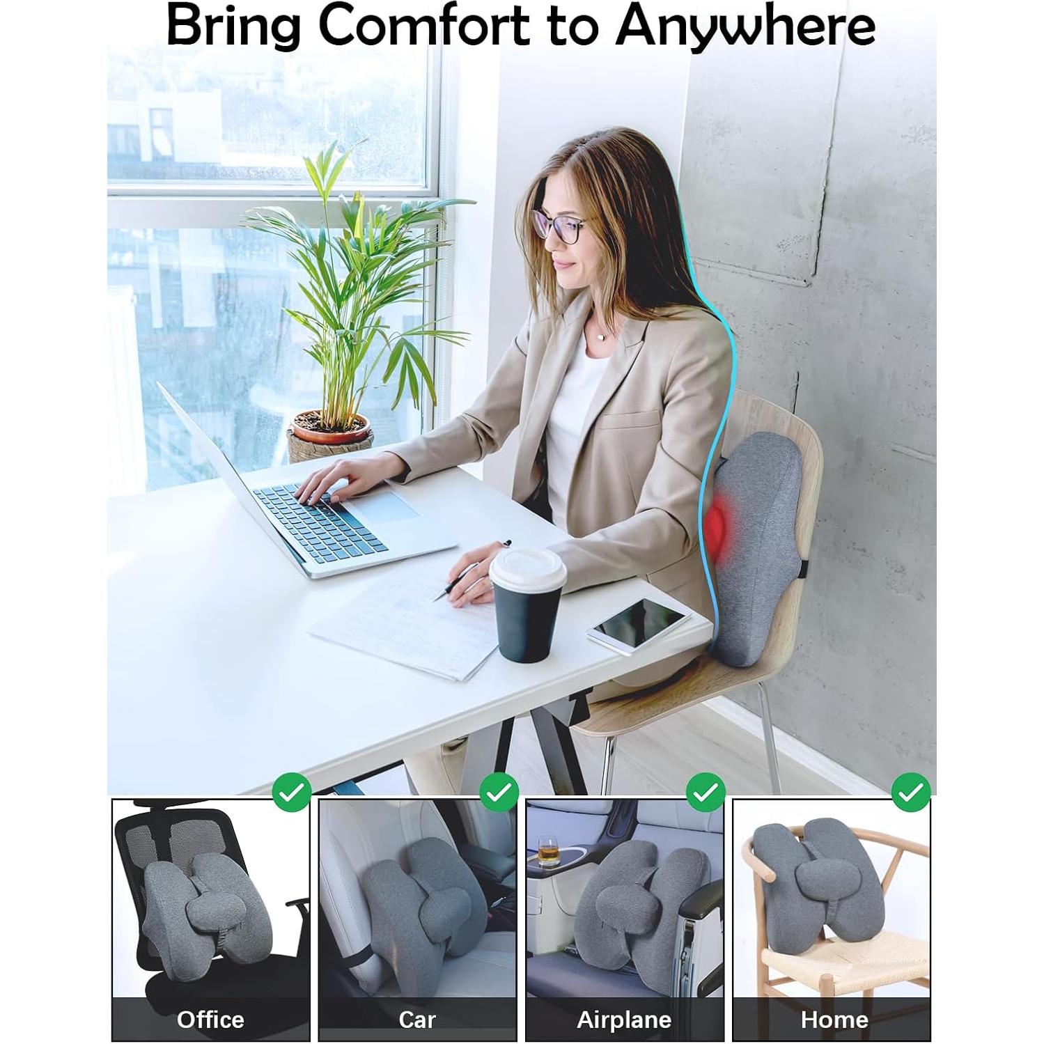 Almohada de Soporte Lumbar Cozary con Almohadilla 40x39 cm